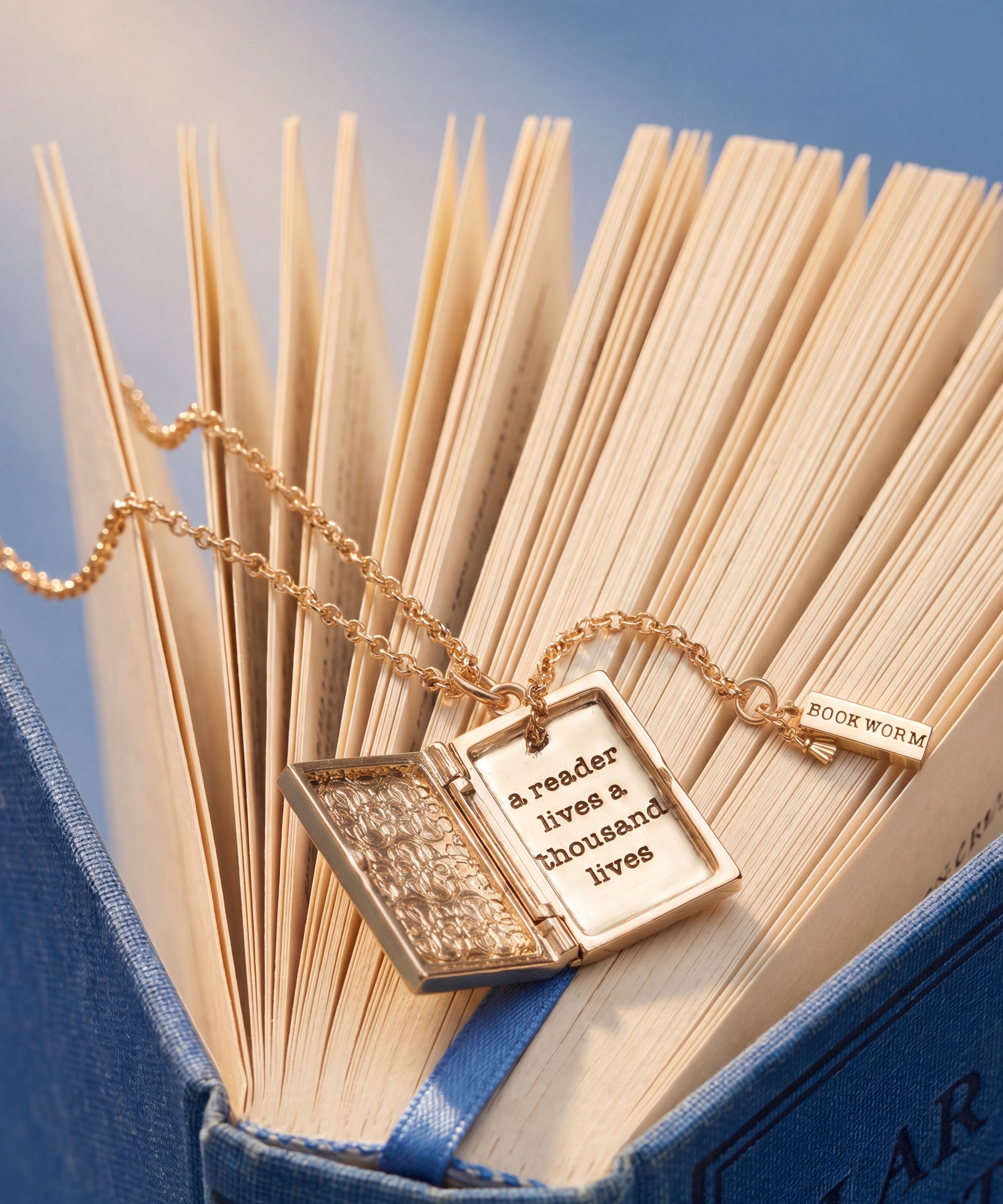 'A Reader Lives A Thousand Lives' Book Club Locket Pendant