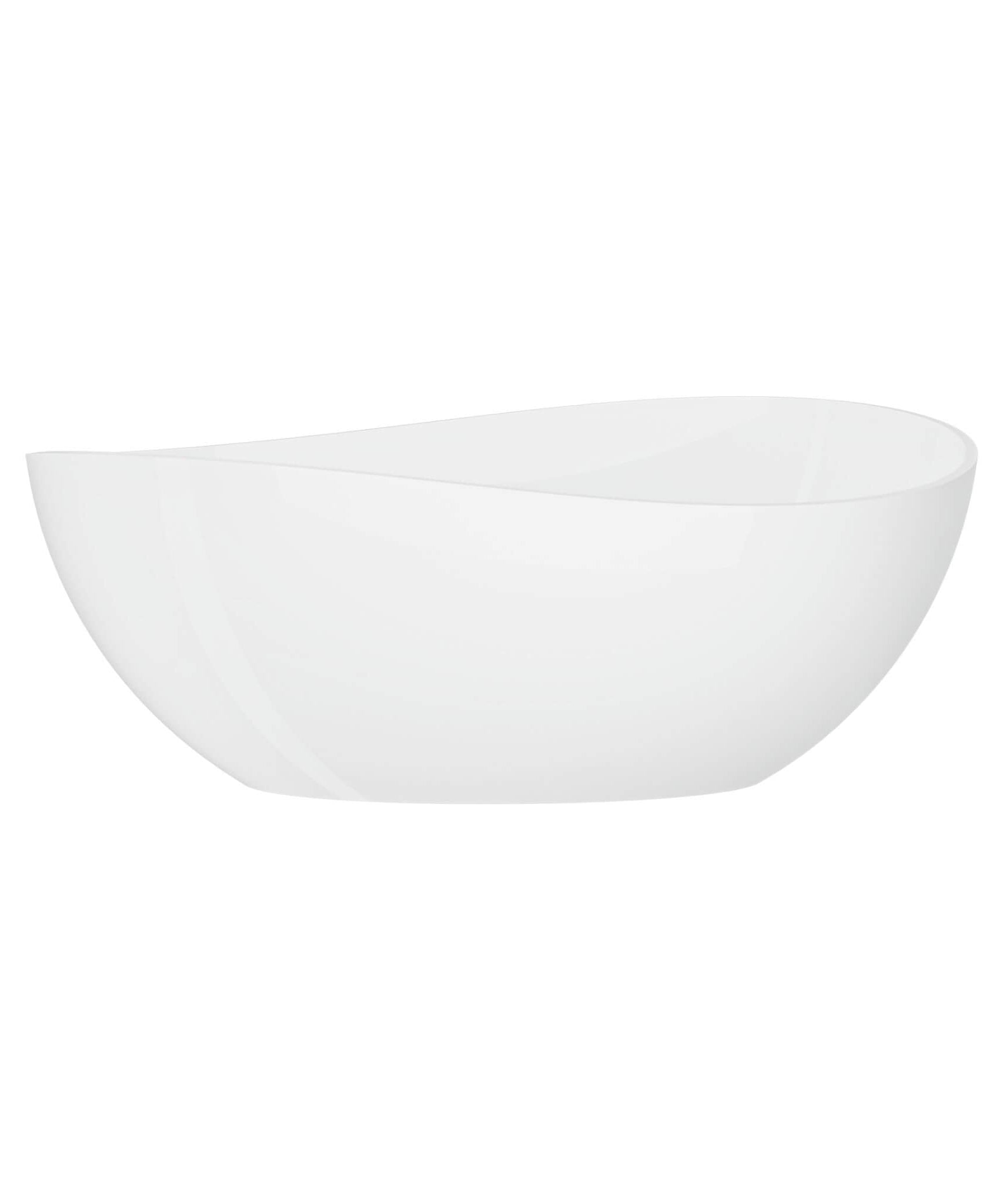 Nuvia 63-Inch Freestanding Glossy White Stone Resin Bathtub With Overflow And Drain (SAK42613)
