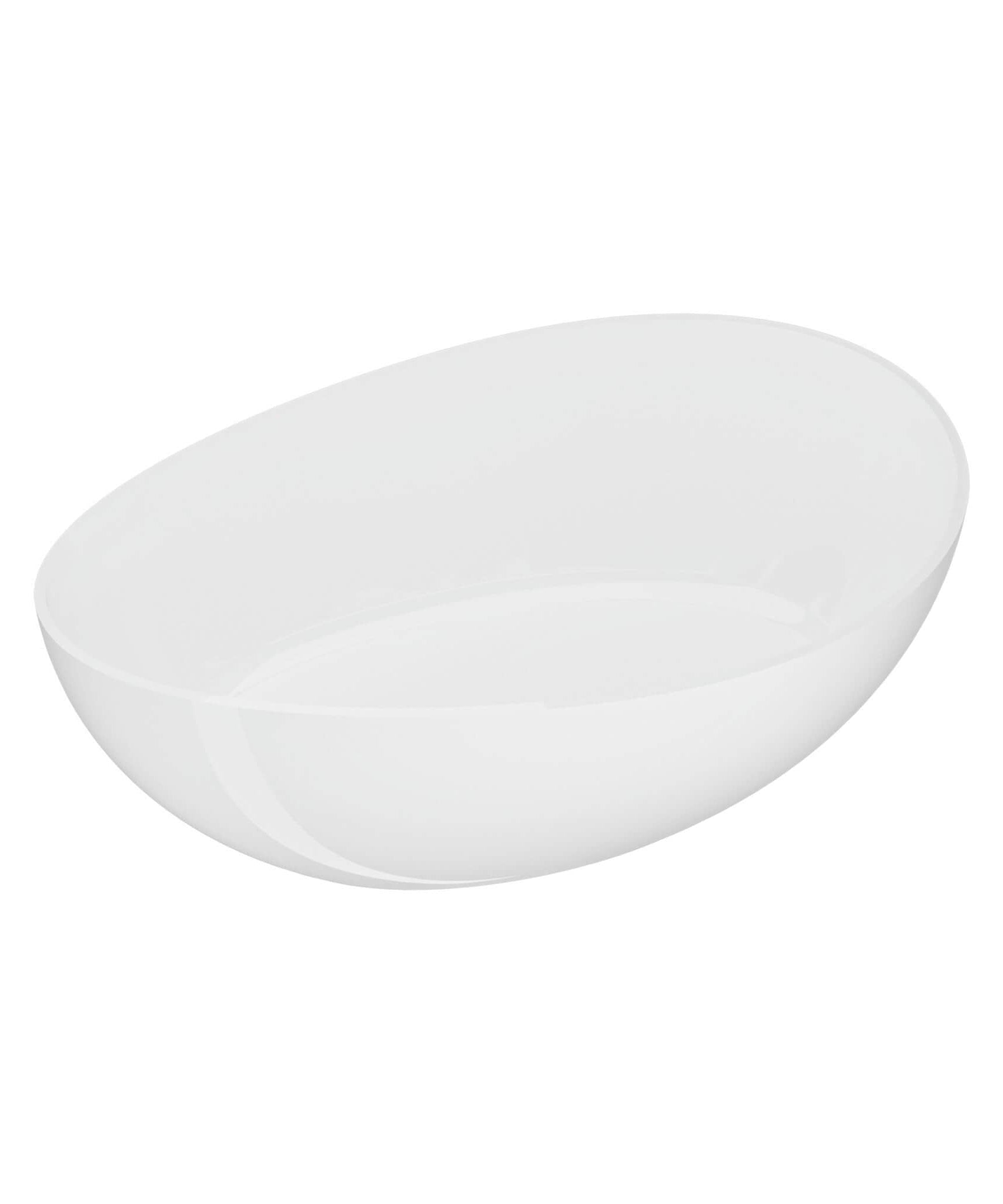 Nuvia 63-Inch Freestanding Glossy White Stone Resin Bathtub With Overflow And Drain (SAK42613)