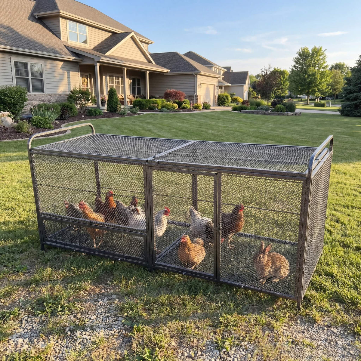 63-Inch Heavy-Duty Large Metal Chicken Coop Cage (SAK13568)