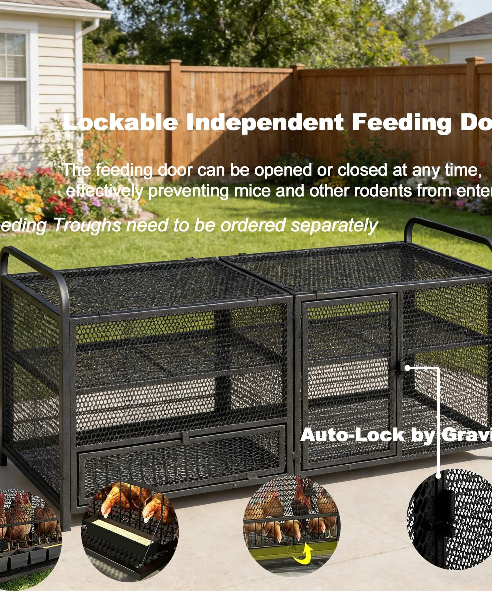 63-Inch Heavy-Duty Large Metal Chicken Coop Cage (SAK13568)