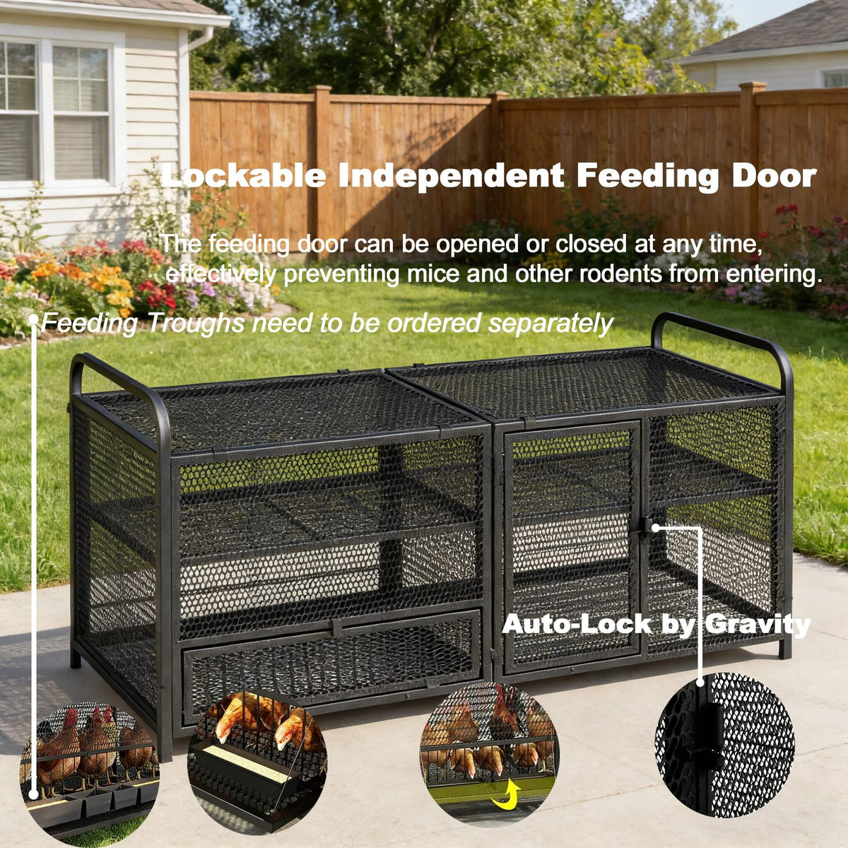 63-Inch Heavy-Duty Large Metal Chicken Coop Cage (SAK13568)