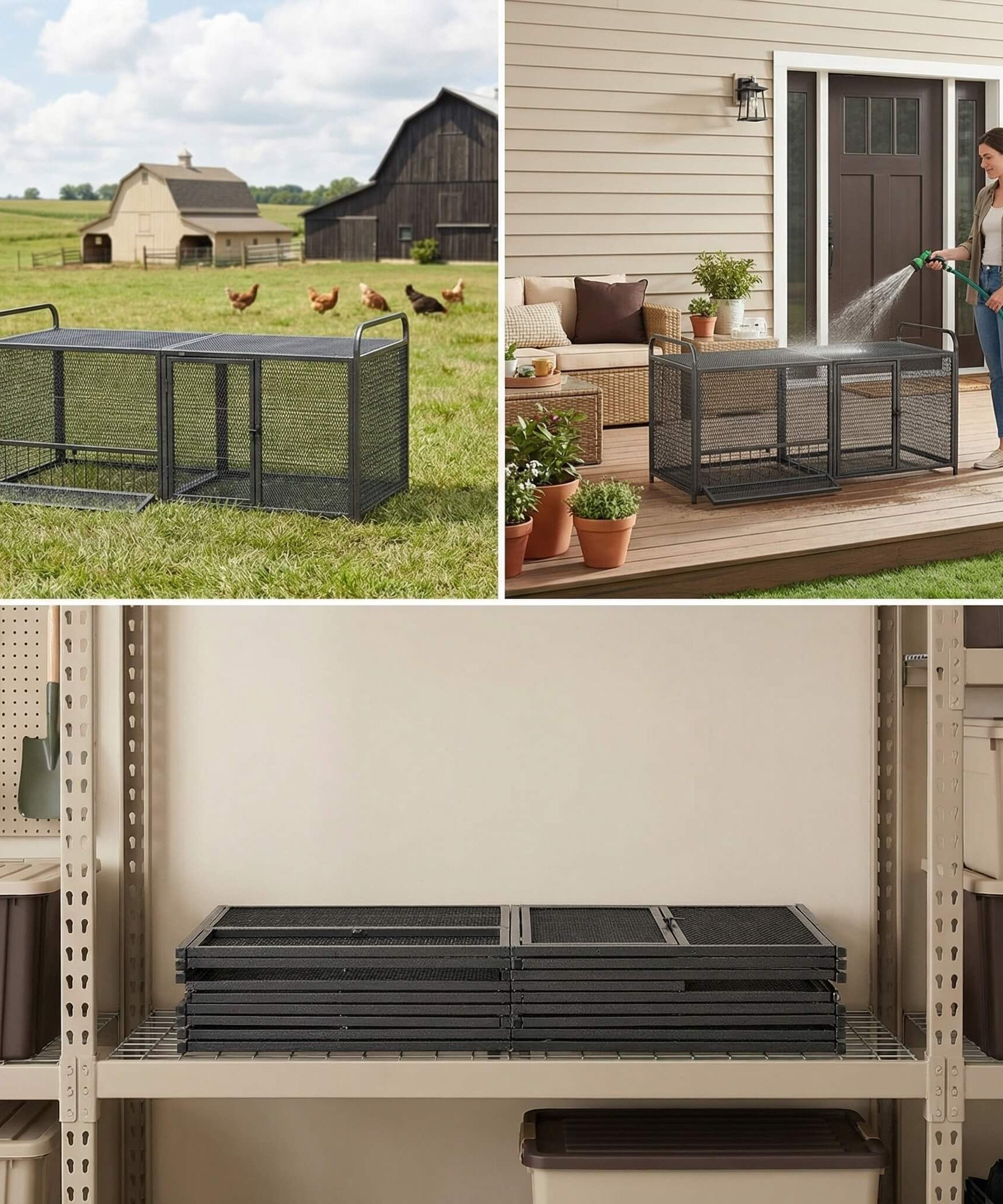 63-Inch Heavy-Duty Large Metal Chicken Coop Cage (SAK13568)