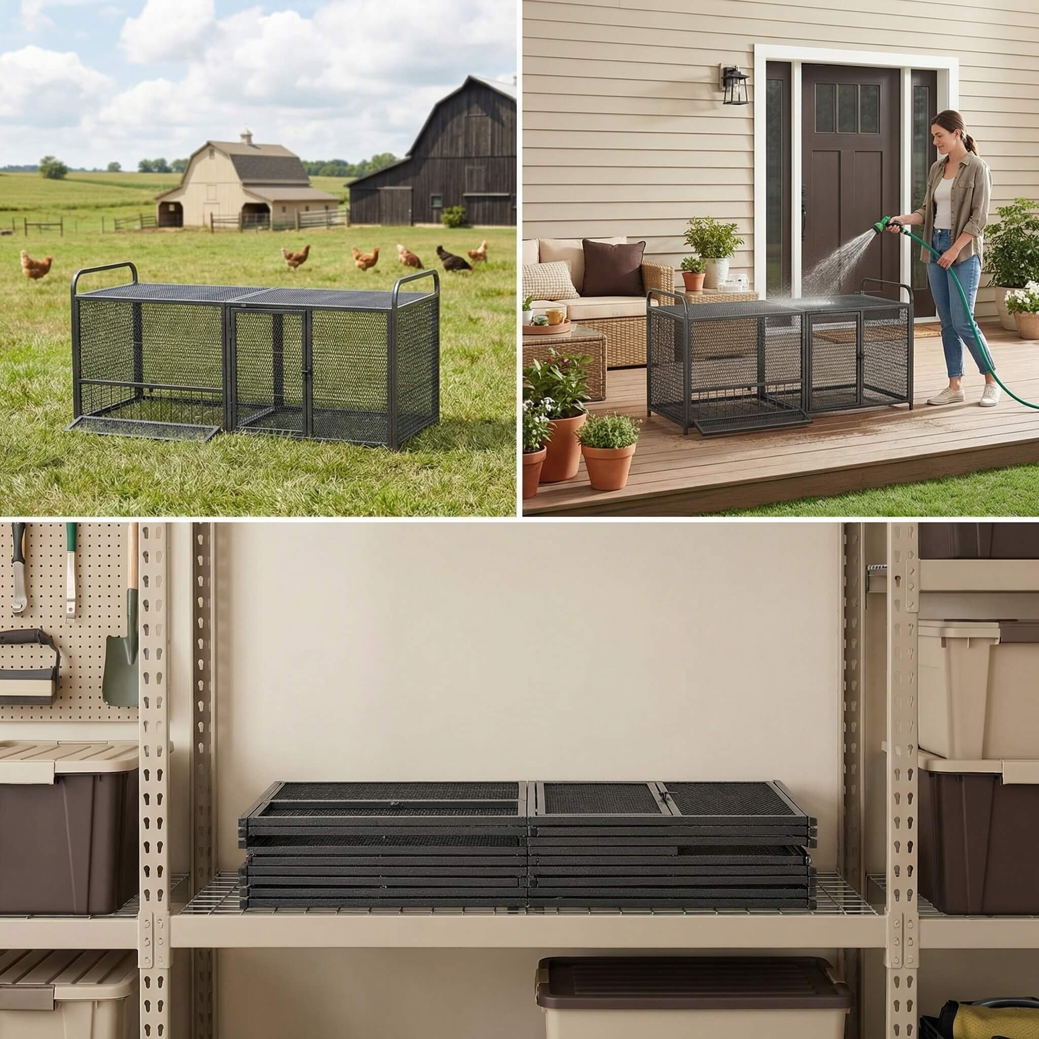 63-Inch Heavy-Duty Large Metal Chicken Coop Cage (SAK13568)
