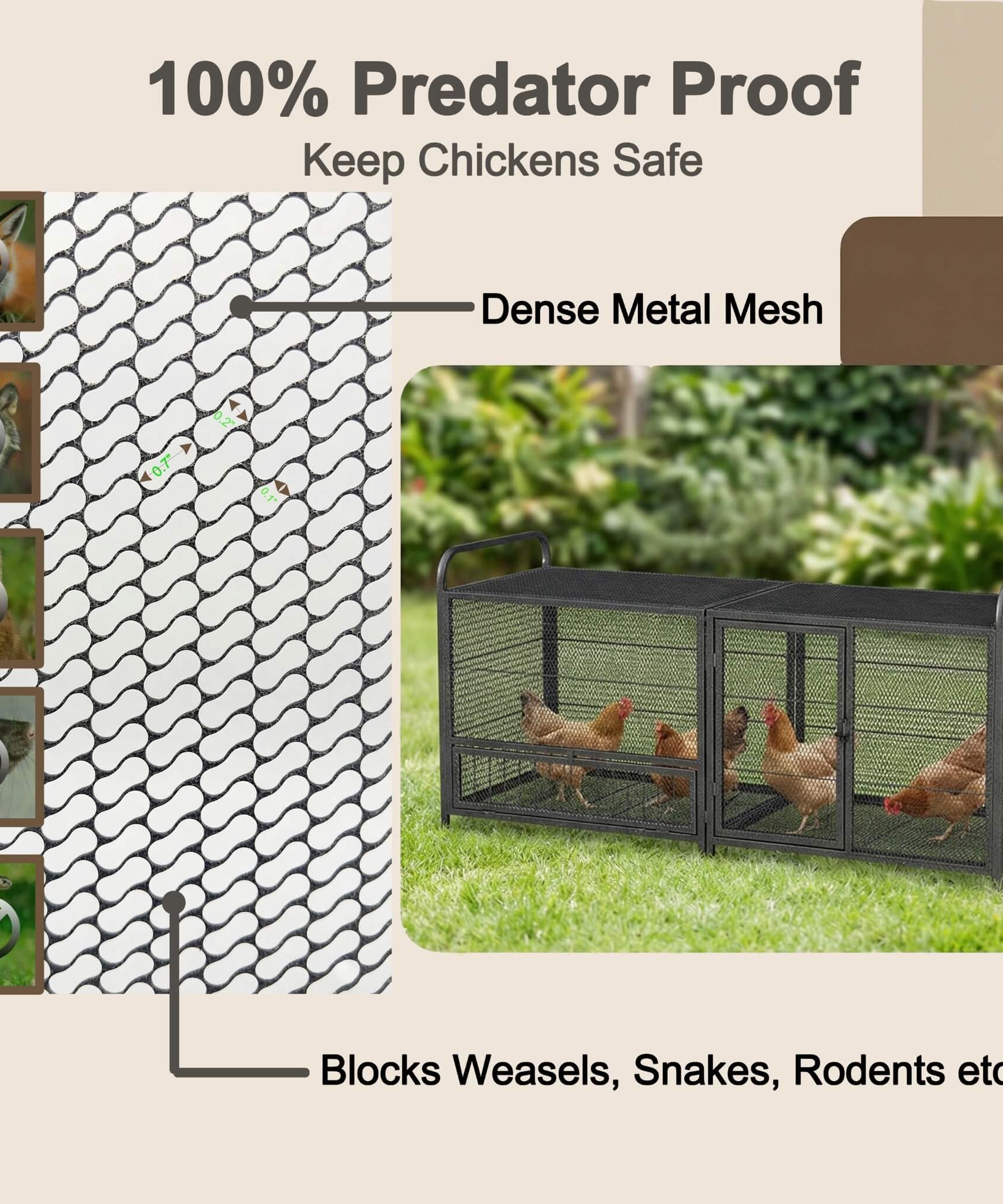63-Inch Heavy-Duty Large Metal Chicken Coop Cage (SAK13568)