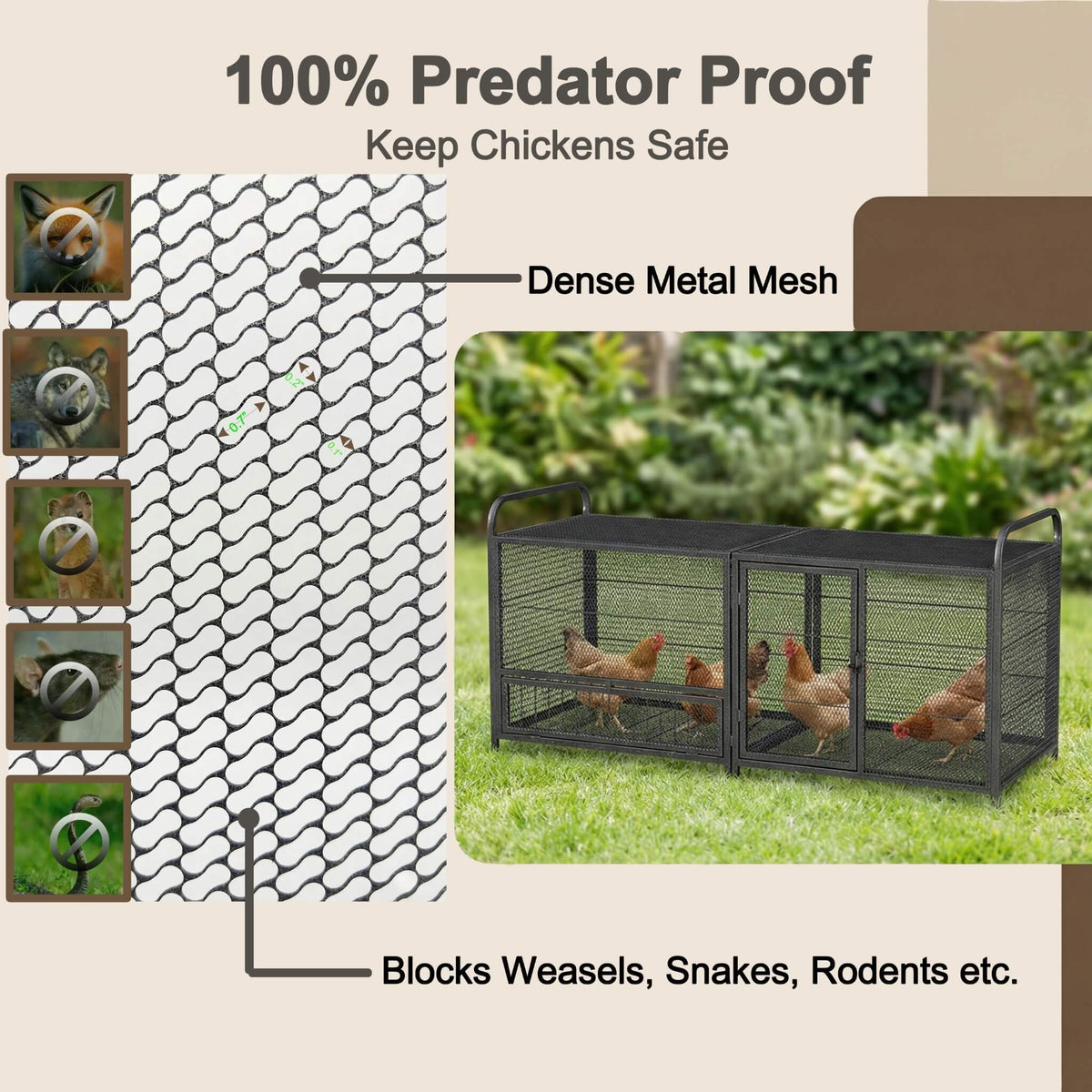 63-Inch Heavy-Duty Large Metal Chicken Coop Cage (SAK13568)