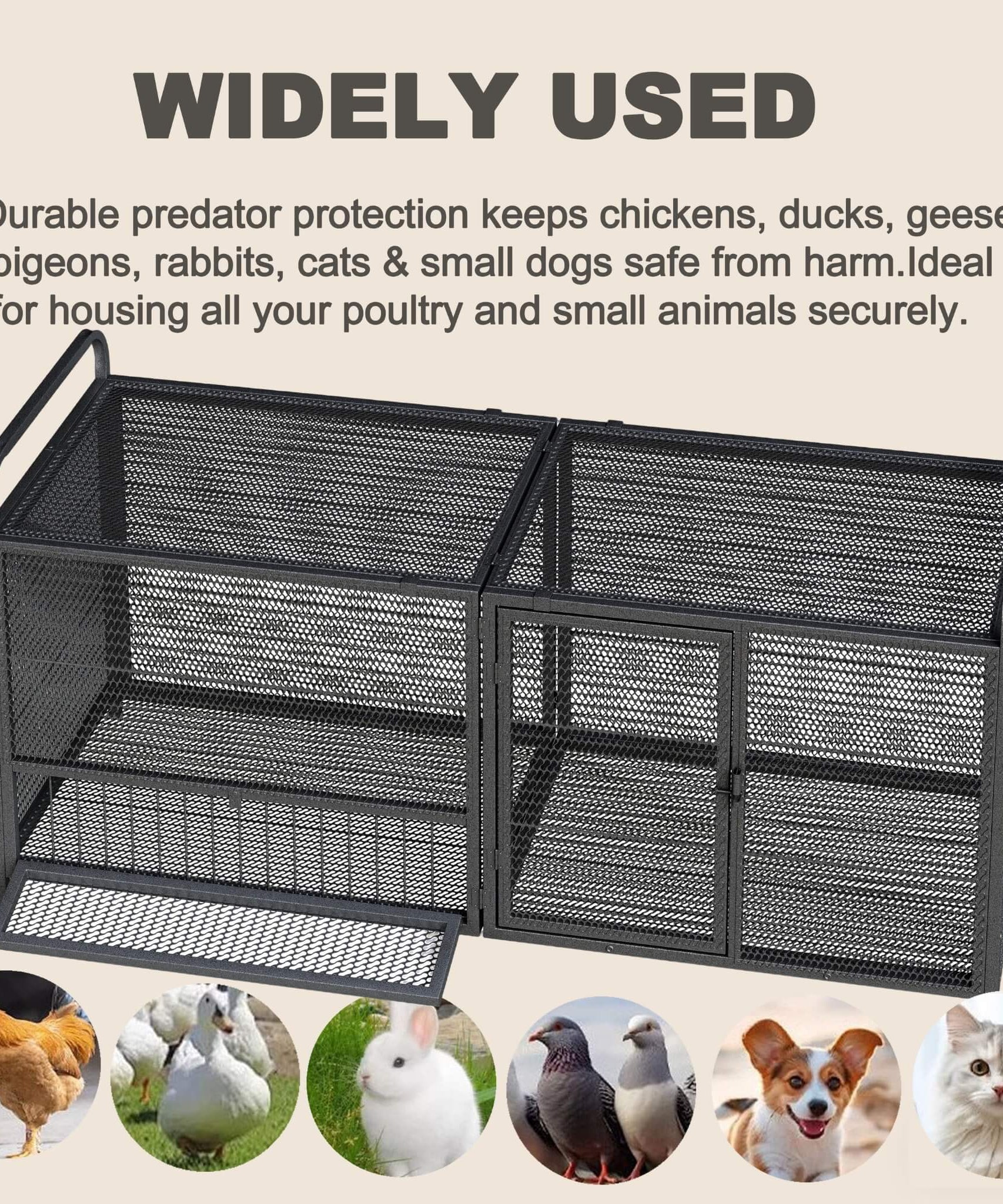 63-Inch Heavy-Duty Large Metal Chicken Coop Cage (SAK13568)
