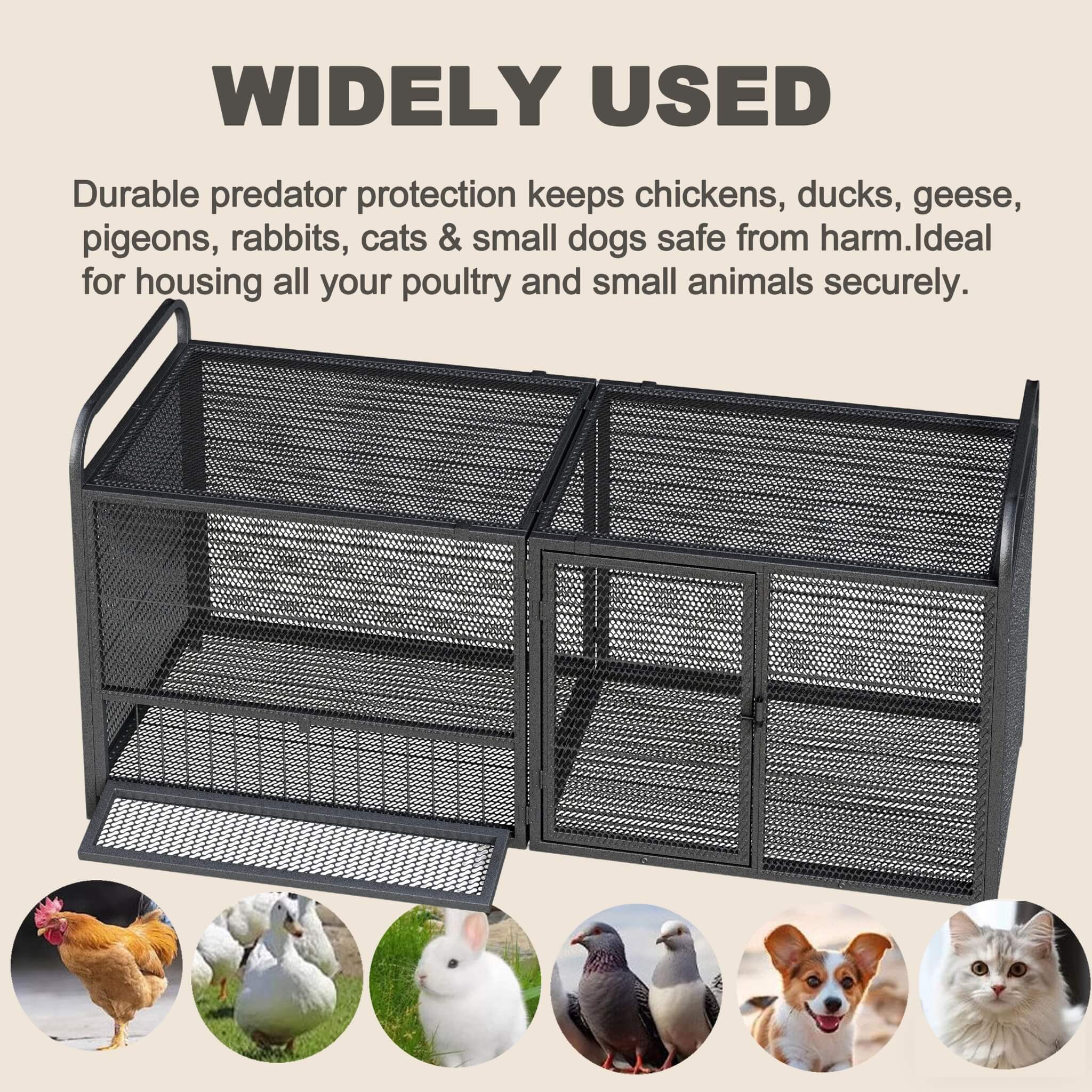 63-Inch Heavy-Duty Large Metal Chicken Coop Cage (SAK13568)