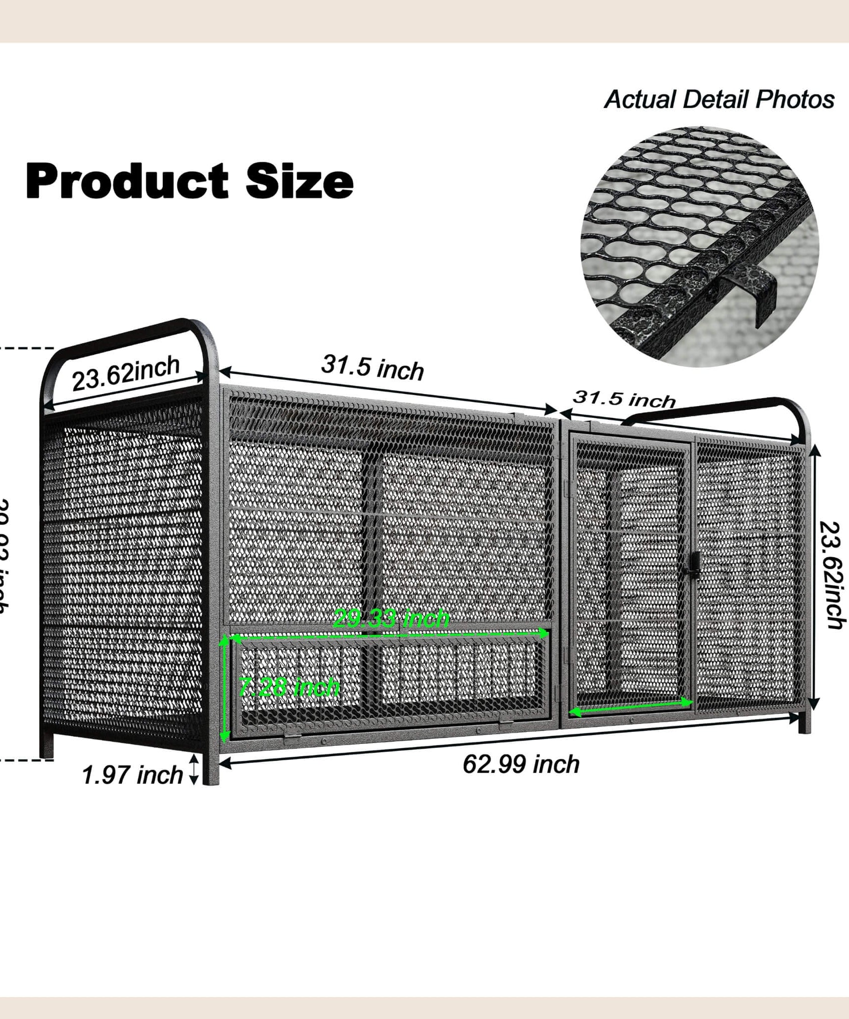 63-Inch Heavy-Duty Large Metal Chicken Coop Cage (SAK13568)
