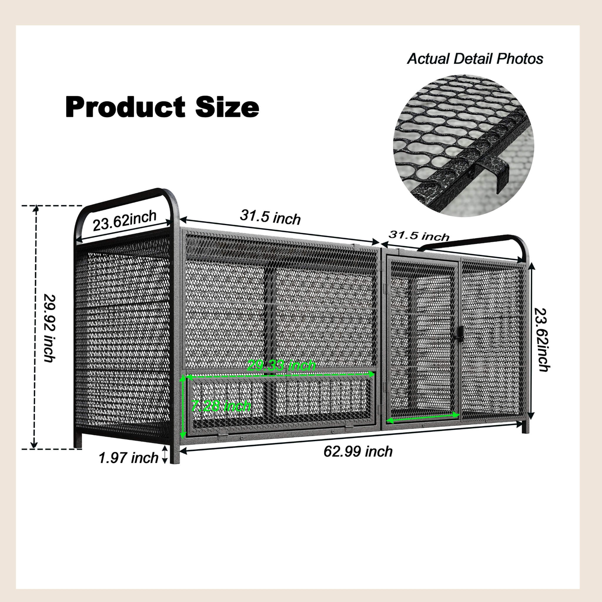 63-Inch Heavy-Duty Large Metal Chicken Coop Cage (SAK13568)