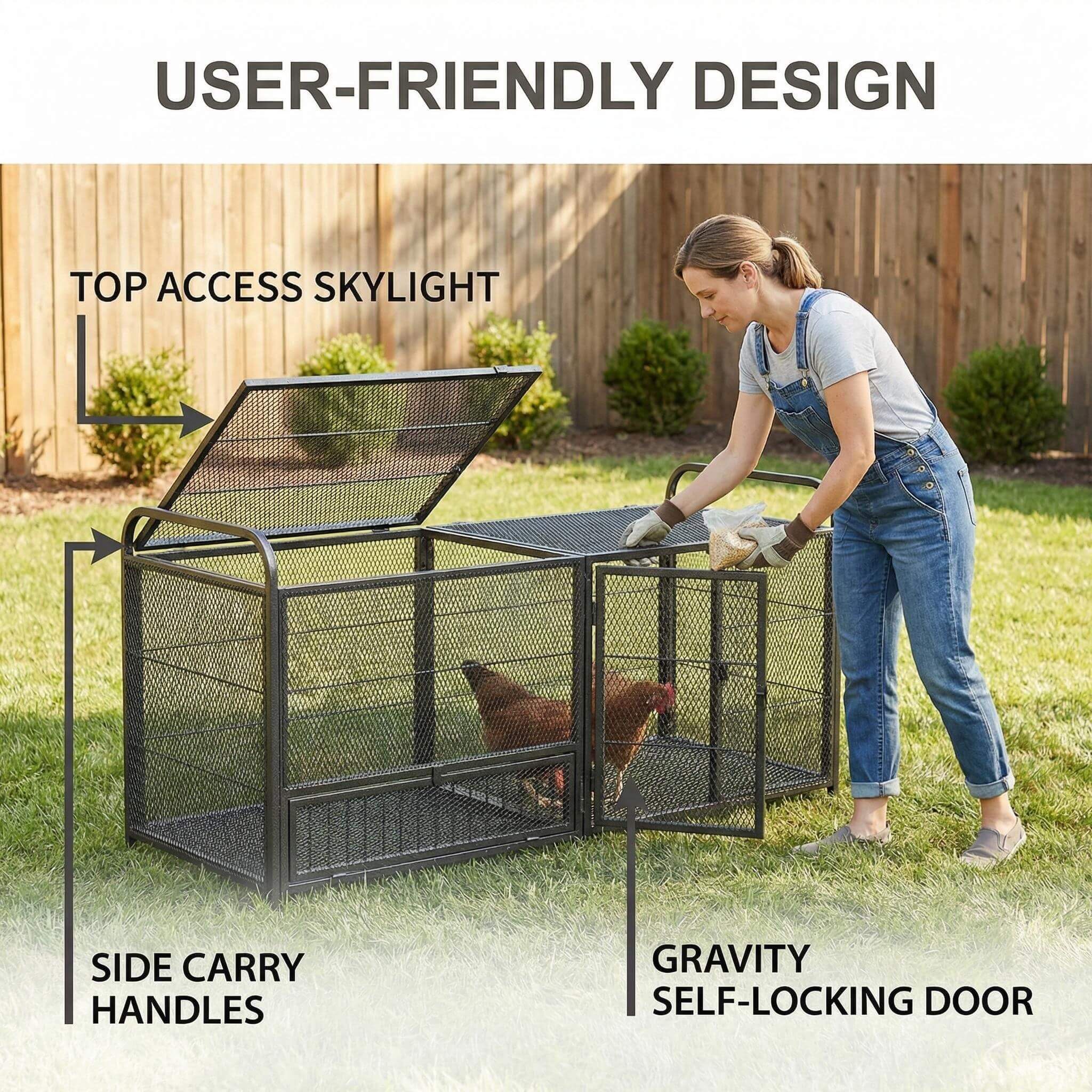 63-Inch Heavy-Duty Large Metal Chicken Coop Cage (SAK13568)