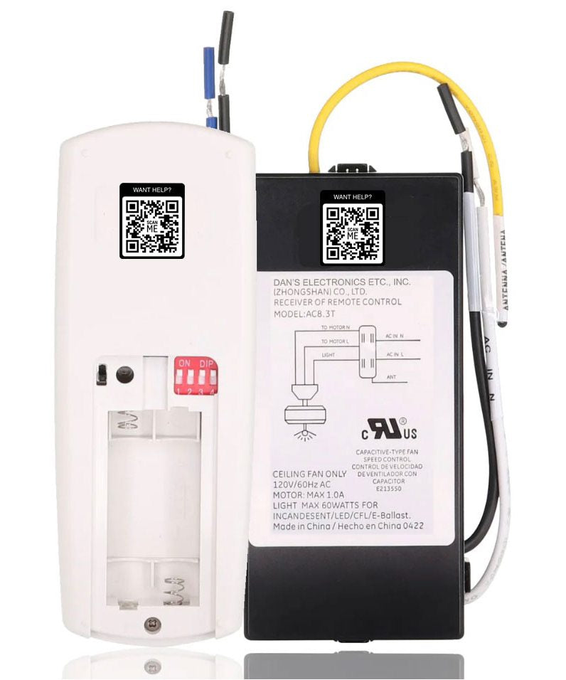 Anderic 63T-AC83T-KIT Universal Add-on Remote Control Kit for LED 3-Speed Ceiling Fans