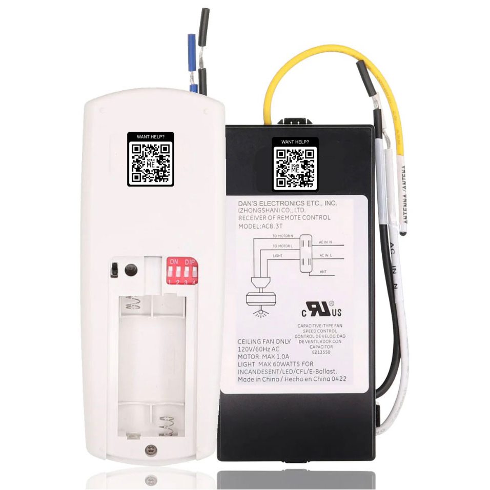 Anderic 63T-AC83T-KIT Universal Add-on Remote Control Kit for LED 3-Speed Ceiling Fans