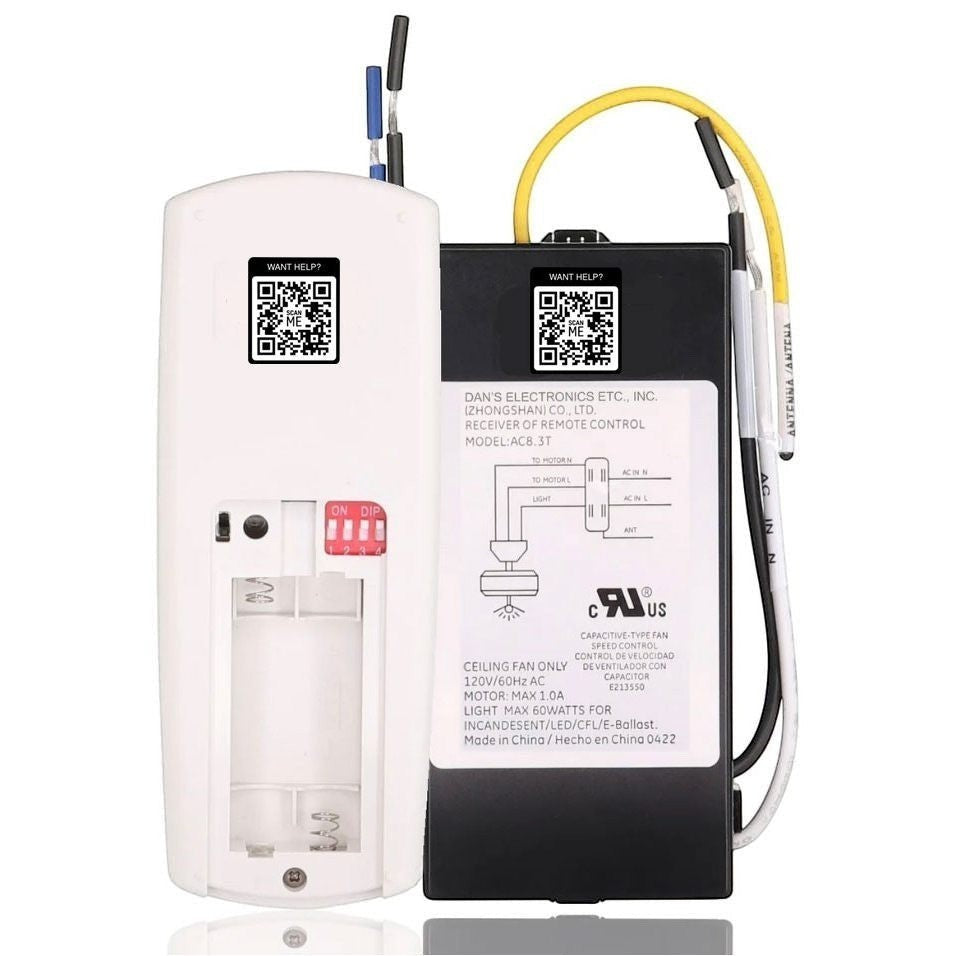 Anderic Substitute Kit for Hunter 89309-06 Ceiling Fan Receiver [63T-AC83T-KIT]