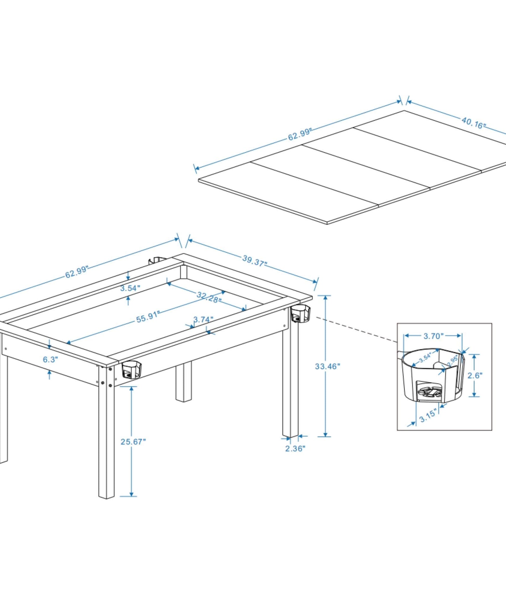 [63X40-Inch] Premium 2-In-1 Multifunctional Board Game Table For 4–6 Players (SAK84513)