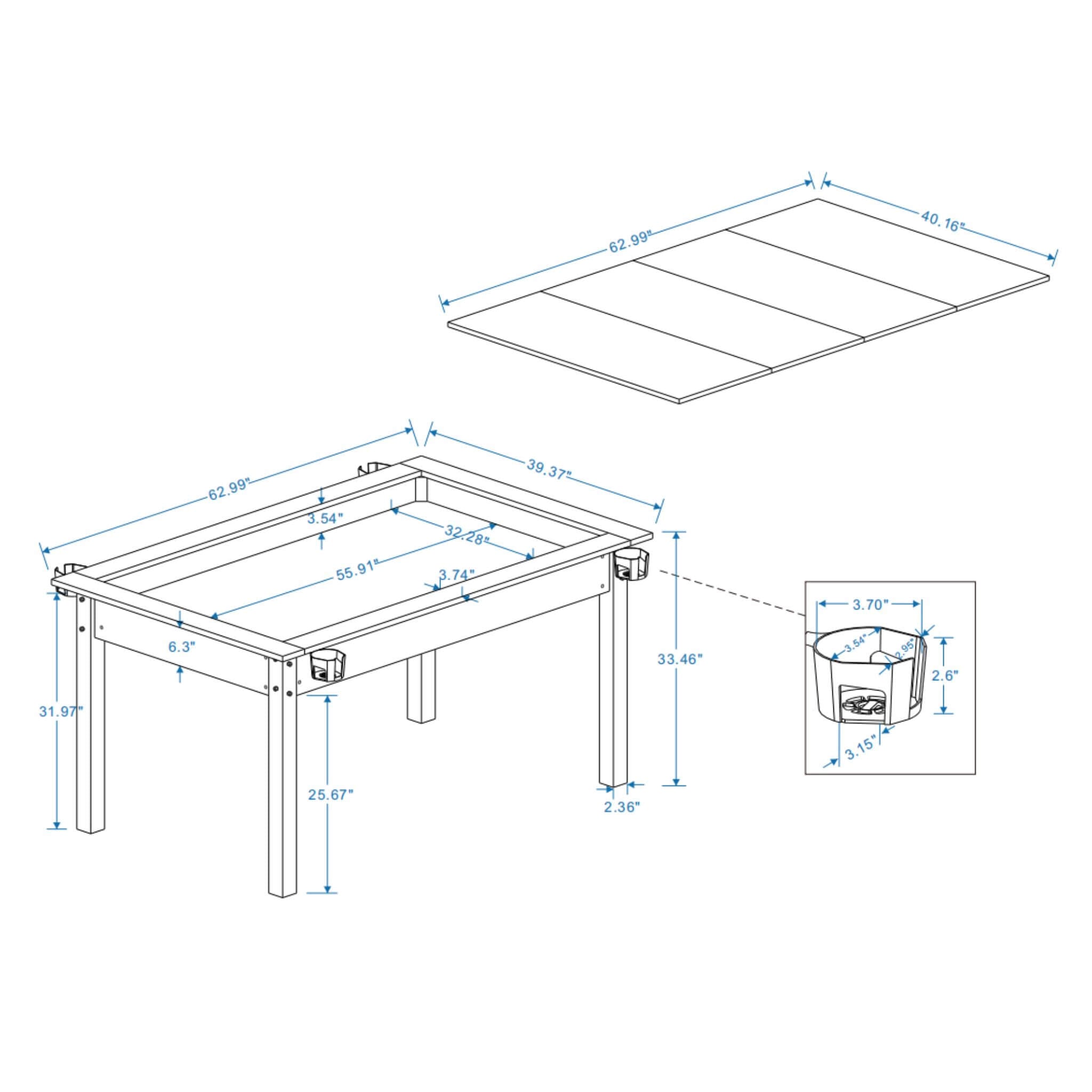 [63X40-Inch] Premium 2-In-1 Multifunctional Board Game Table For 4–6 Players (SAK84513)