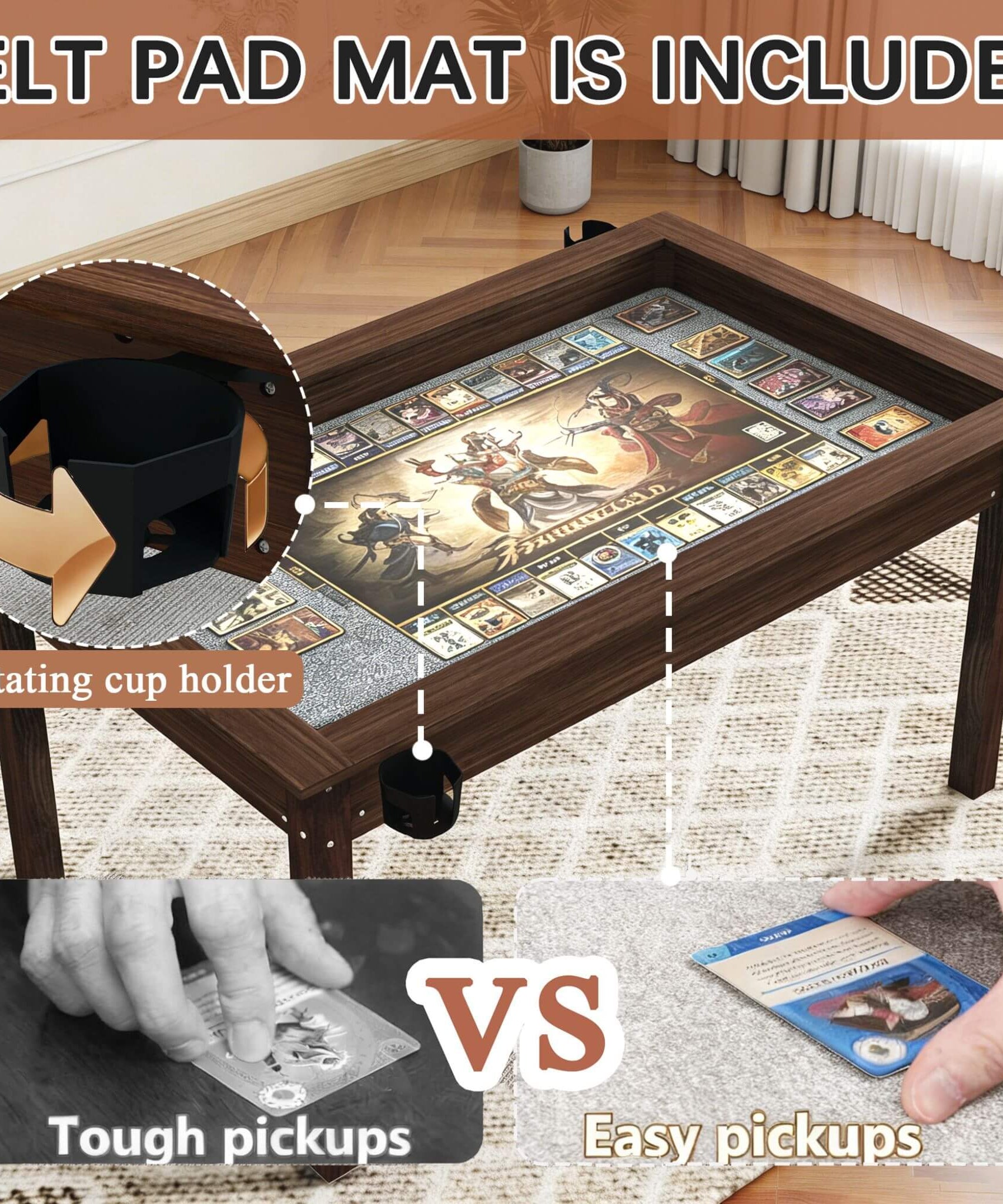[63X40-Inch] Premium 2-In-1 Multifunctional Board Game Table For 4–6 Players (SAK84513)