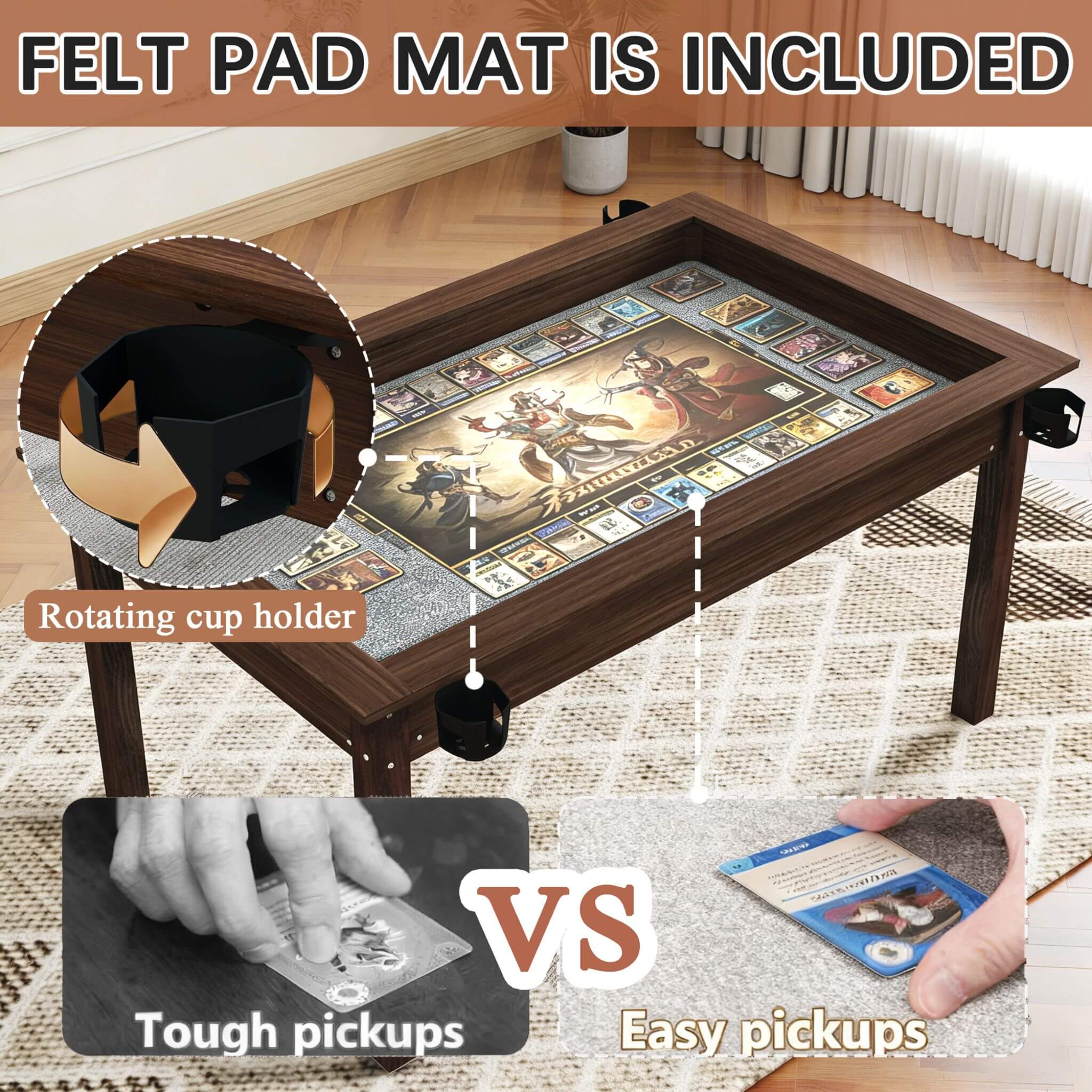 [63X40-Inch] Premium 2-In-1 Multifunctional Board Game Table For 4–6 Players (SAK84513)