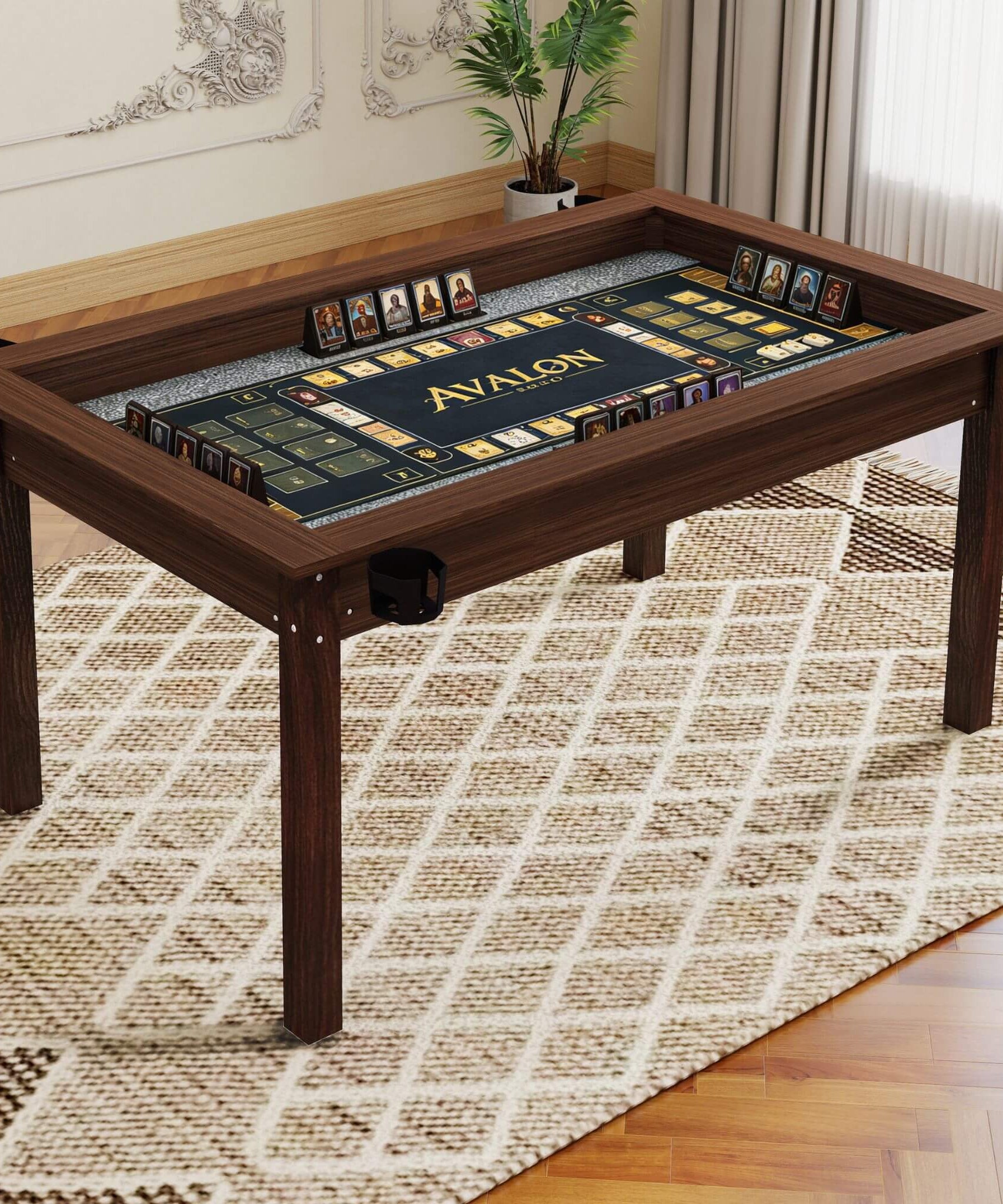 [63X40-Inch] Premium 2-In-1 Multifunctional Board Game Table For 4–6 Players (SAK84513)