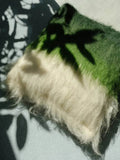 Emerald, Green & Cream Handwoven Wool Pillow – Brushed Texture