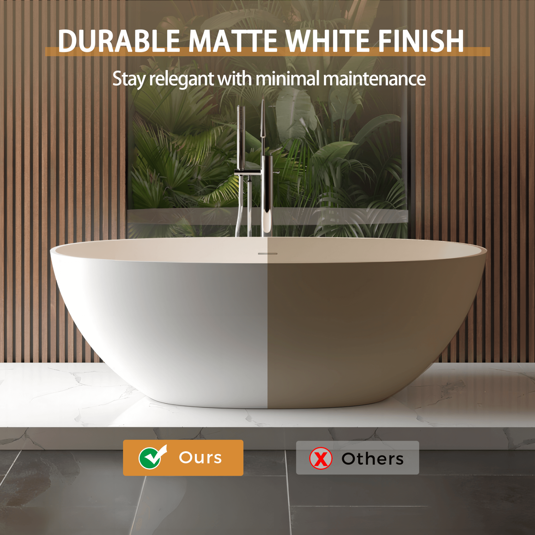 Nuvia Virella 65-Inch Luxury Freestanding Soaking Bathtub With Overflow And Pop-Up Drain (SAK69451)