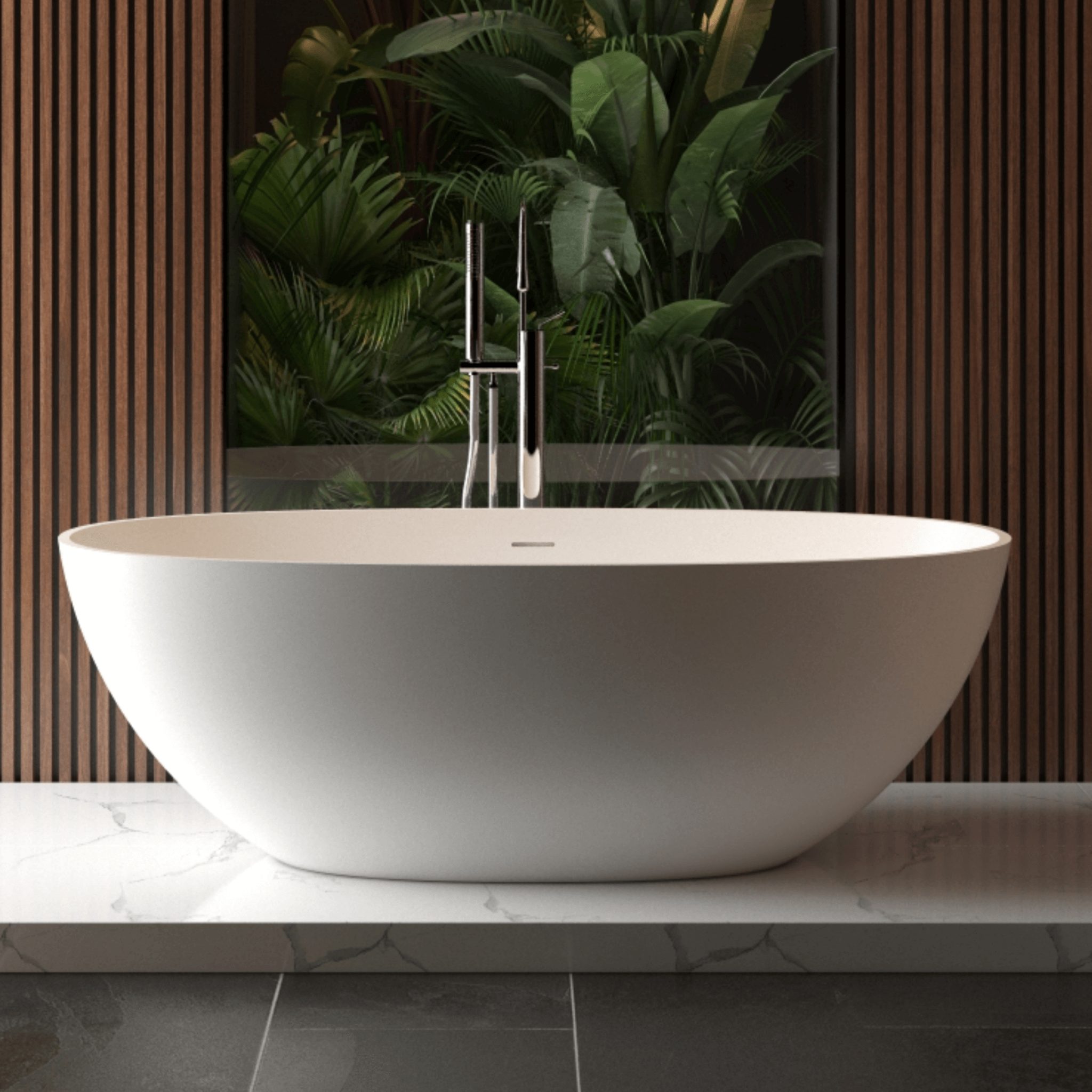 Nuvia Virella 65-Inch Luxury Freestanding Soaking Bathtub With Overflow And Pop-Up Drain (SAK69451)
