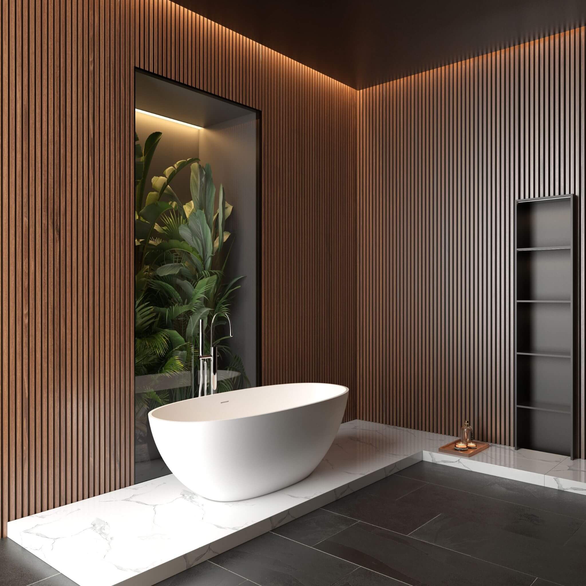 Nuvia Virella 65-Inch Luxury Freestanding Soaking Bathtub With Overflow And Pop-Up Drain (SAK69451)