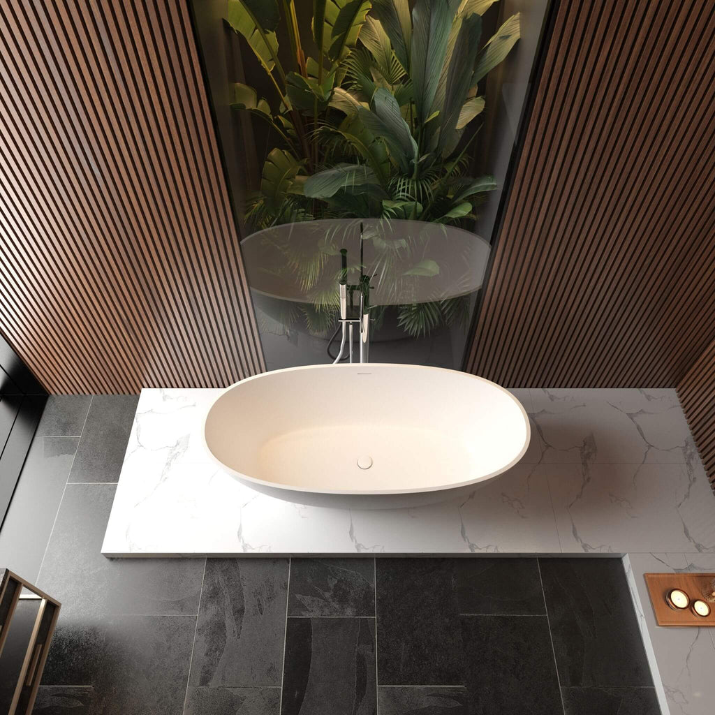 Nuvia Virella 65-Inch Luxury Freestanding Soaking Bathtub With Overflow And Pop-Up Drain (SAK69451)