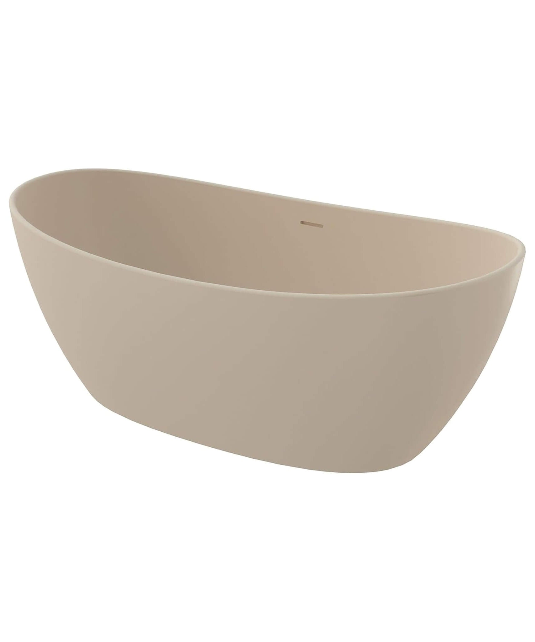 [65X33.5-Inch] Nuvia Freestanding Modern Oval Stone Resin Soaking Tub With Overflow Drain (SAK39231)