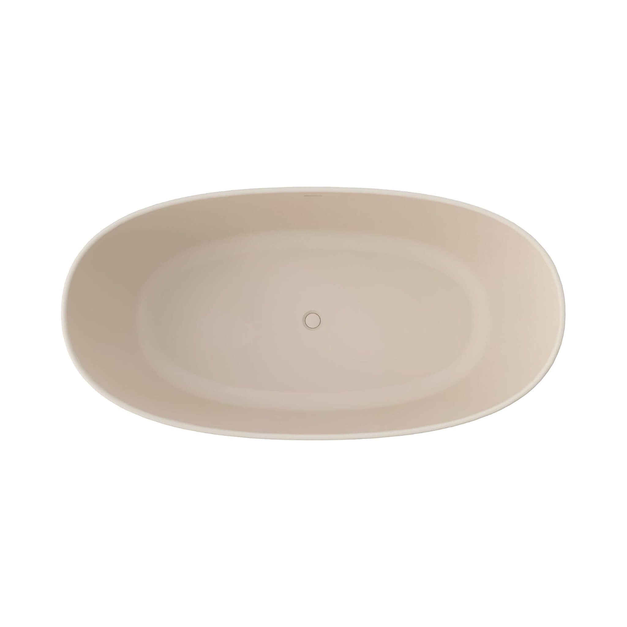 [65X33.5-Inch] Nuvia Freestanding Modern Oval Stone Resin Soaking Tub With Overflow Drain (SAK39231)