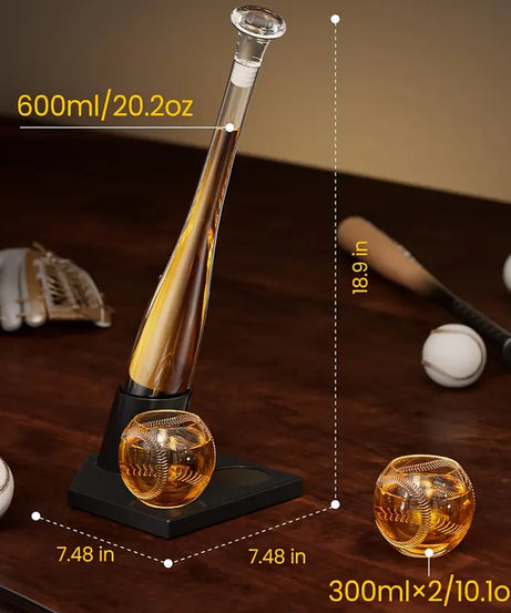 Home Run Baseball Decanter Set