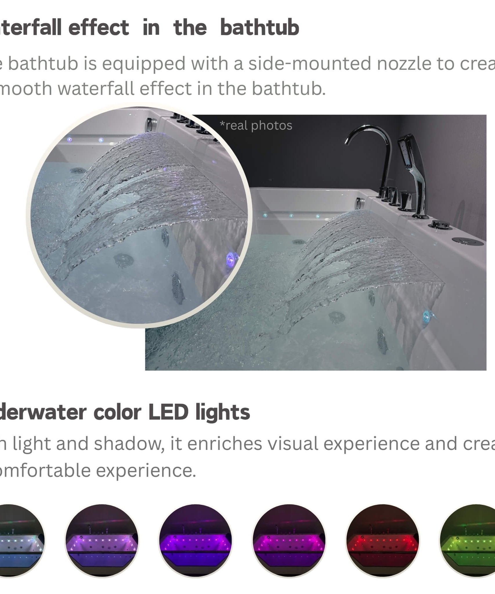 Nuvia Veloria 67-Inch 7-Jets Hydrotherapy Whirlpool Bathtub With Glass Panel (SAK25480)