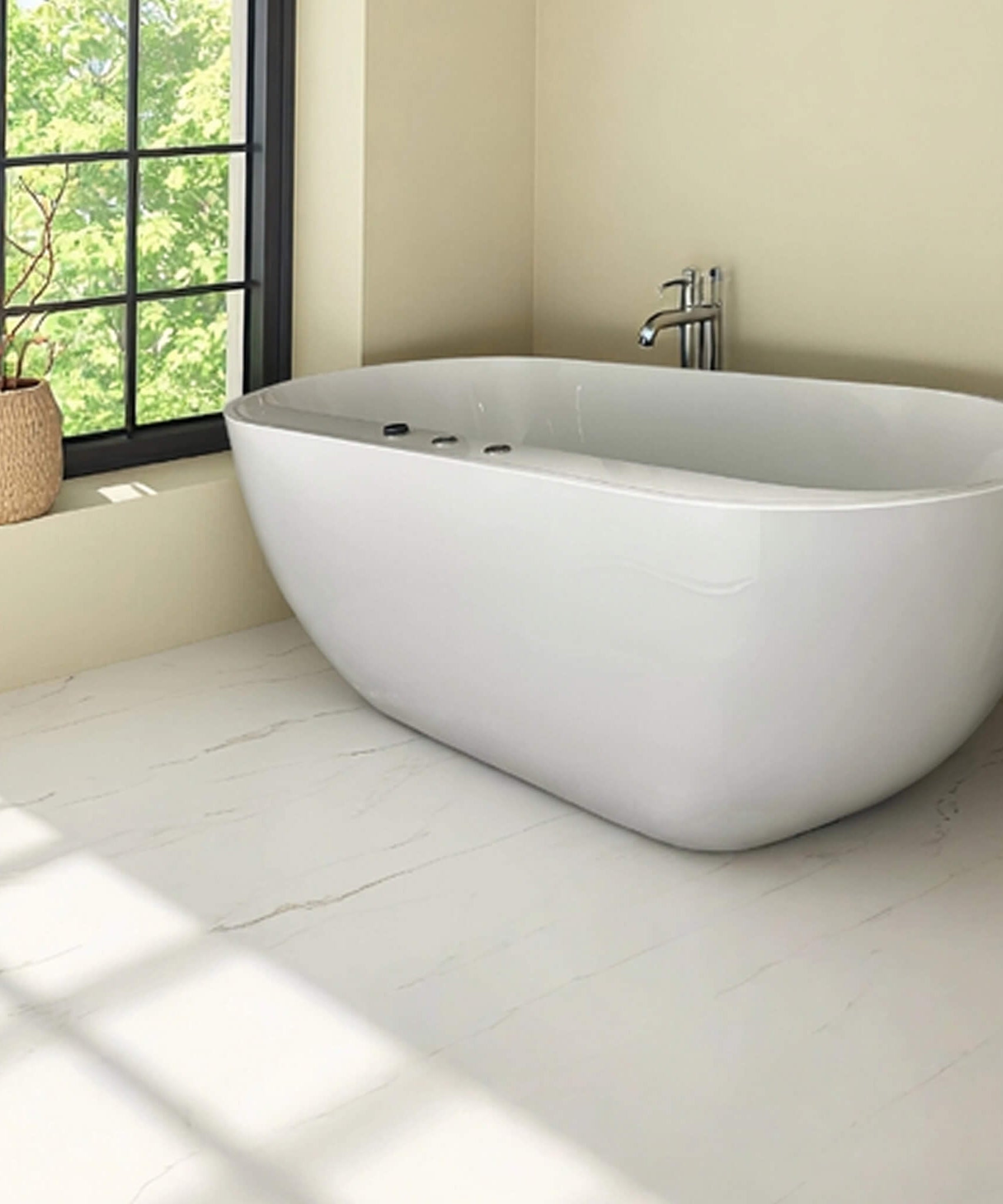 Nuvia Cascade 67-Inch Whirlpool Air Bath Soaking Tub With Adjustable Air Blower [No Faucet] (SAK68427)