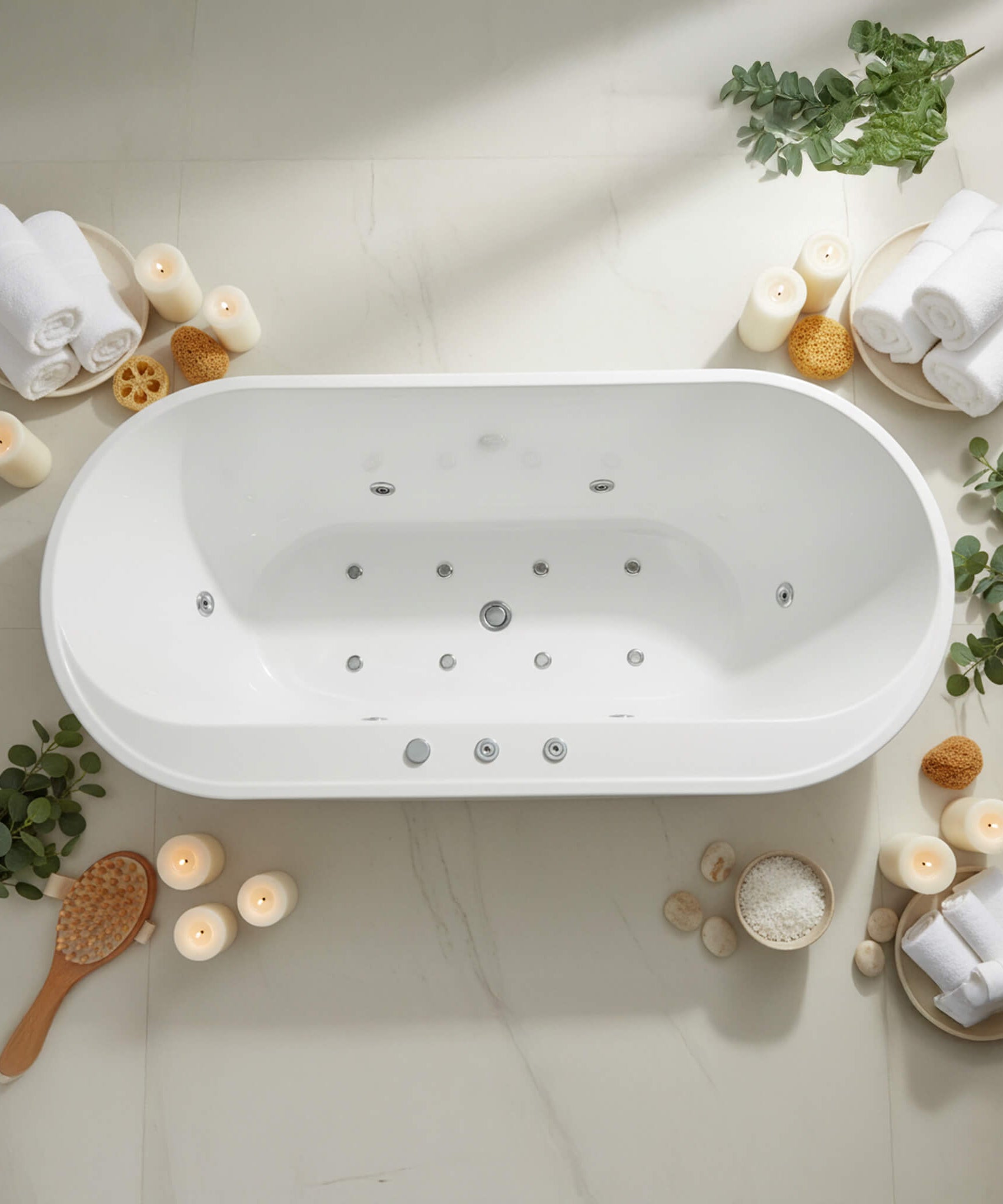 Nuvia Cascade 67-Inch Whirlpool Air Bath Soaking Tub With Adjustable Air Blower [No Faucet] (SAK68427)