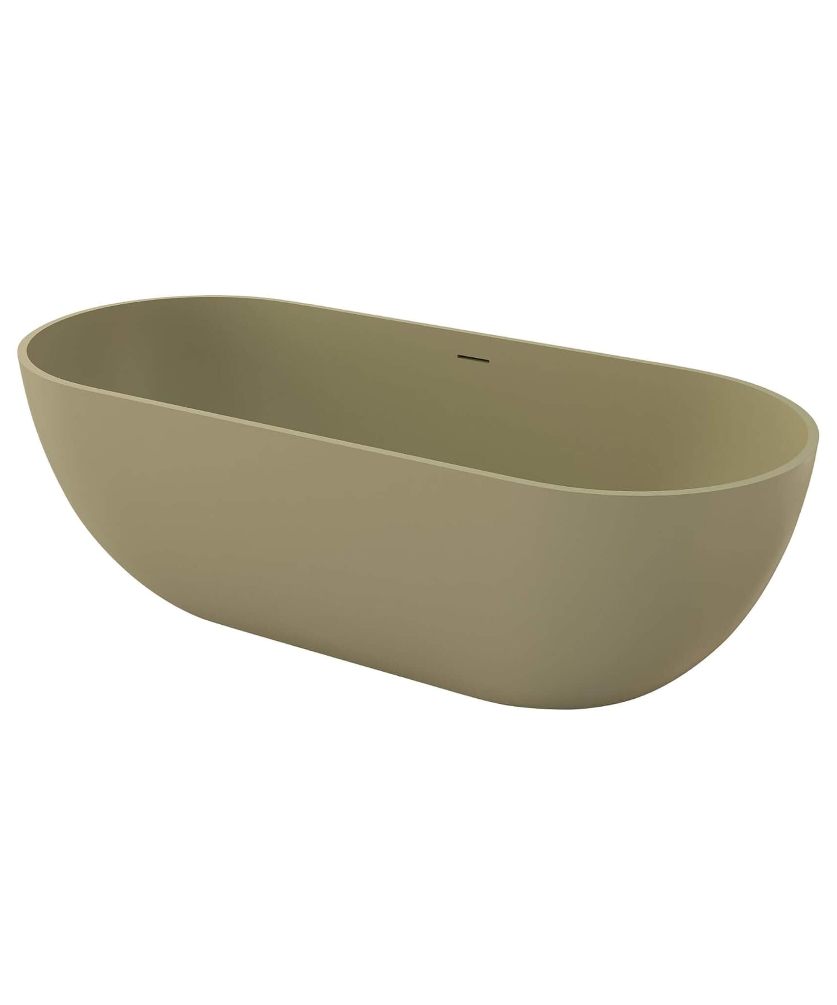 [69X30-Inch] Nuvia Freestanding Oval Stone Resin Soaking Tub With Overflow Drain (SAK35786)