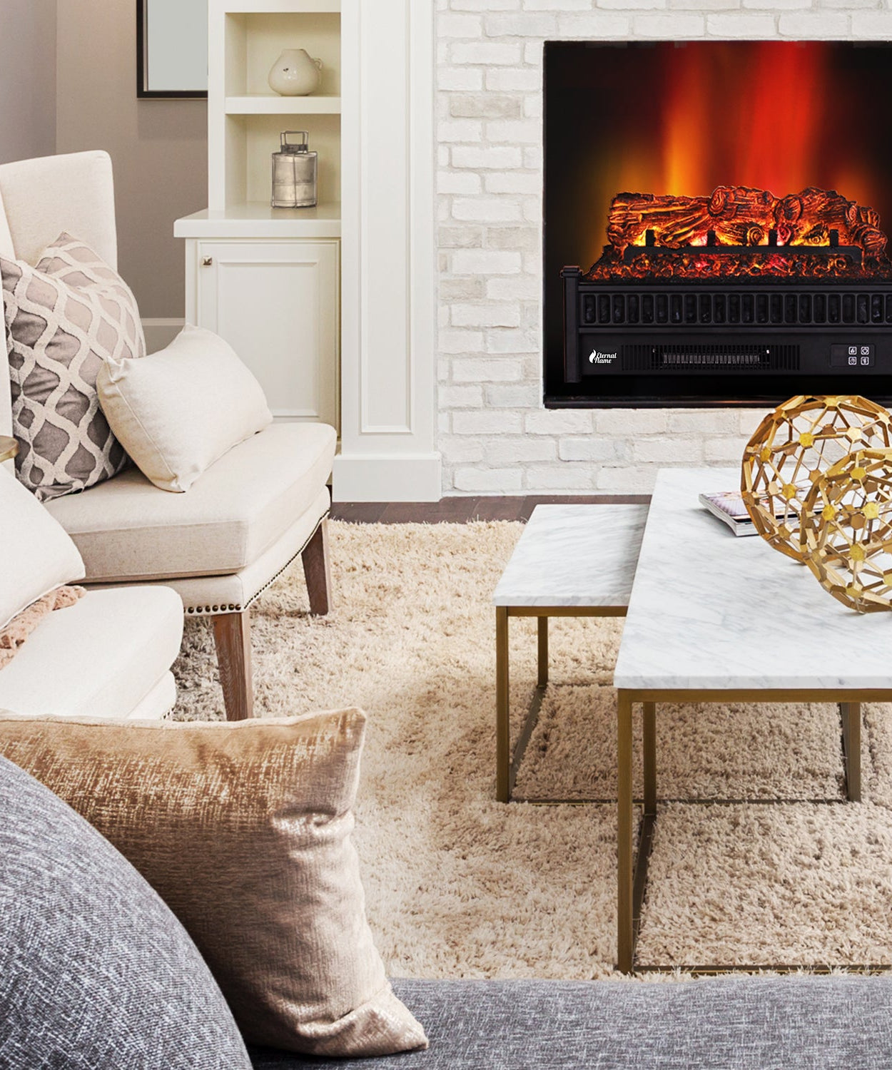 (Open Box) Eternal Flame EF23-PB Electric Fireplace Logs