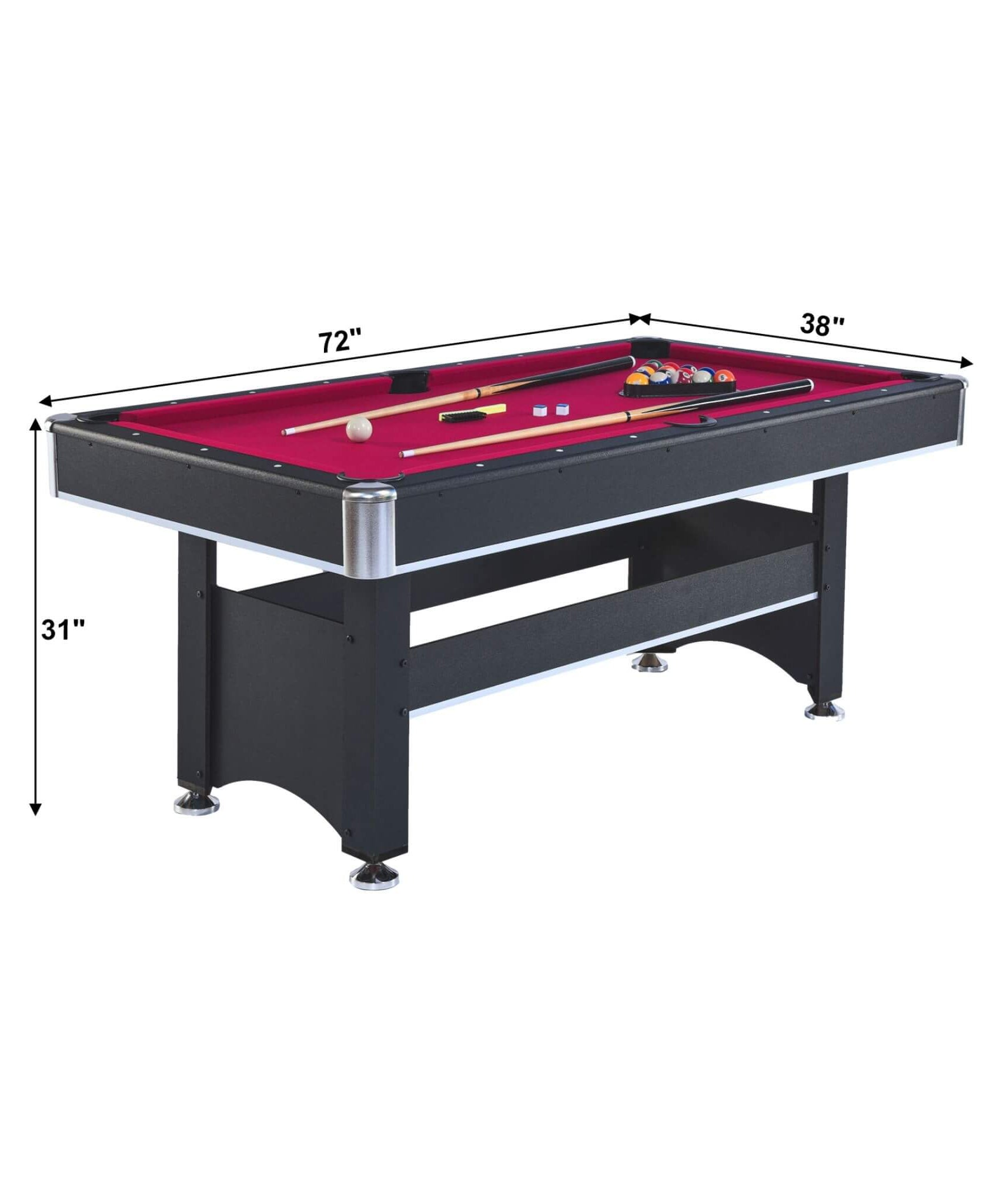 6FT Premium Wooden Multifunctional Pool Table With Table Tennis Top (SAK62741)