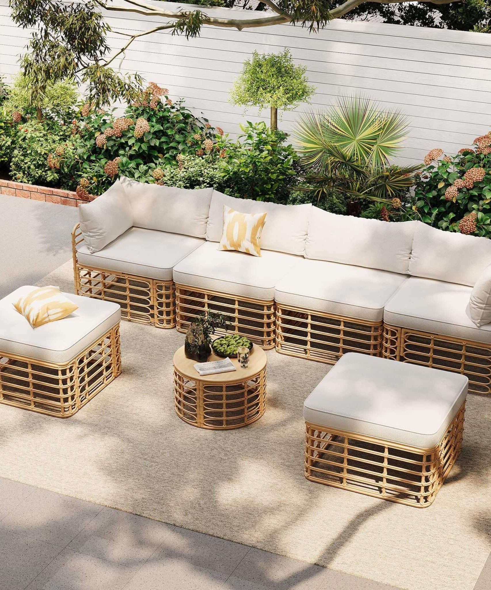Alora 7-Piece Outdoor All-Weather Rattan Patio Sofa Set With Cushions (SAK47230)