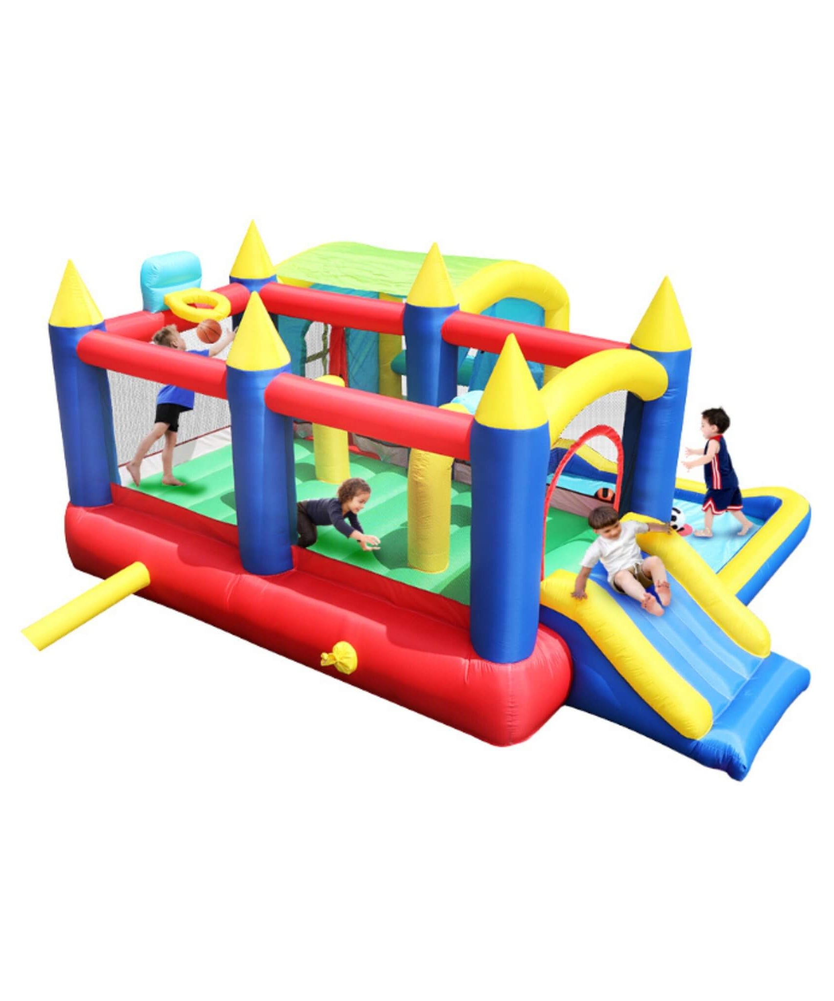 7-In-1 Inflatable Bounce House With Ball Pit, Obstacles And Bouncy Castle (SAK50823)