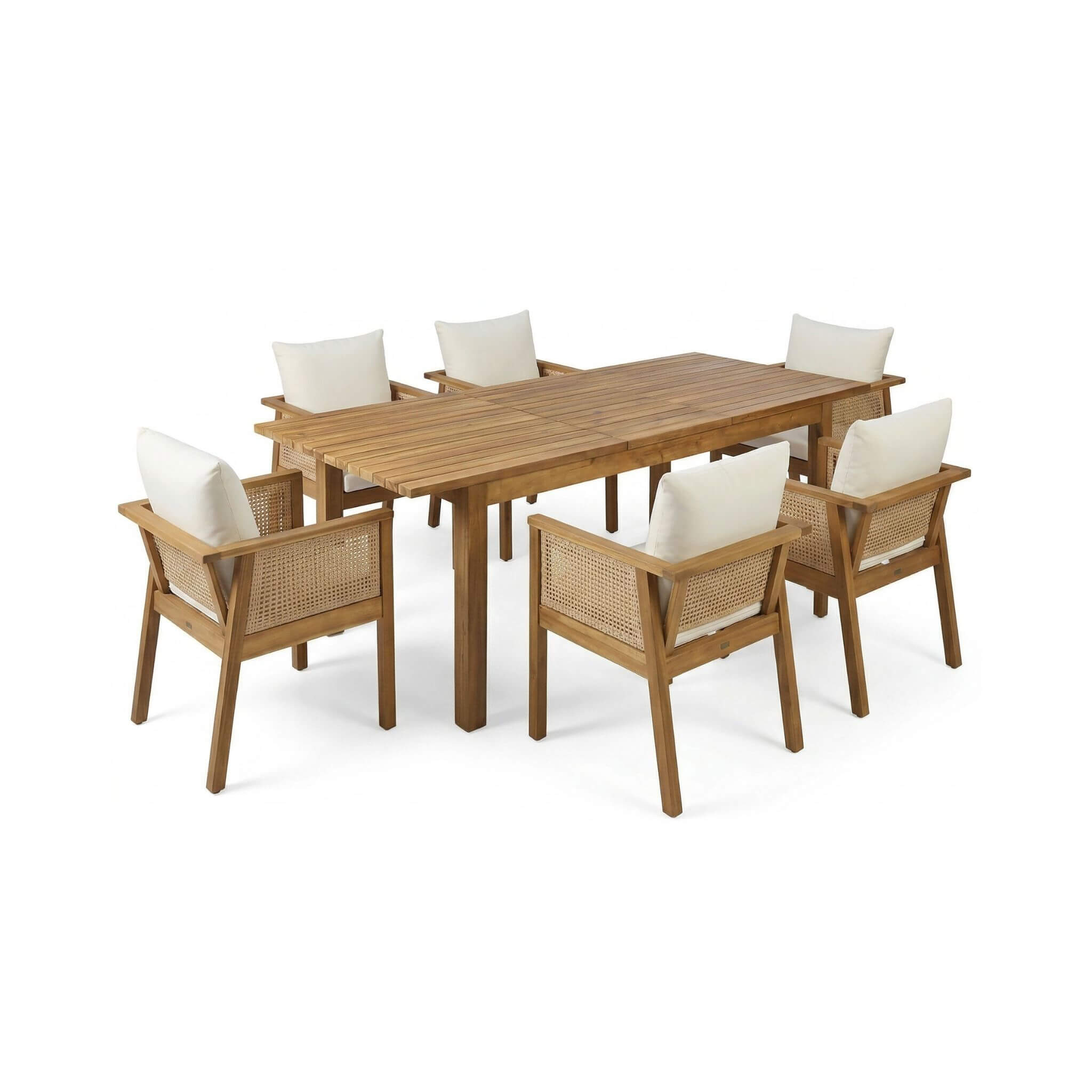 Alora 7-Piece Acacia Wood Outdoor Dining Set With Cushions And Table (SAK14657)
