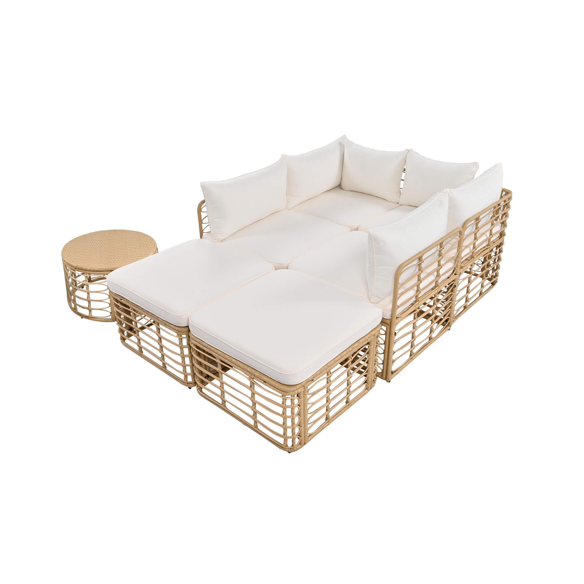 Alora 7-Piece Outdoor All-Weather Rattan Patio Sofa Set With Cushions (SAK47230)