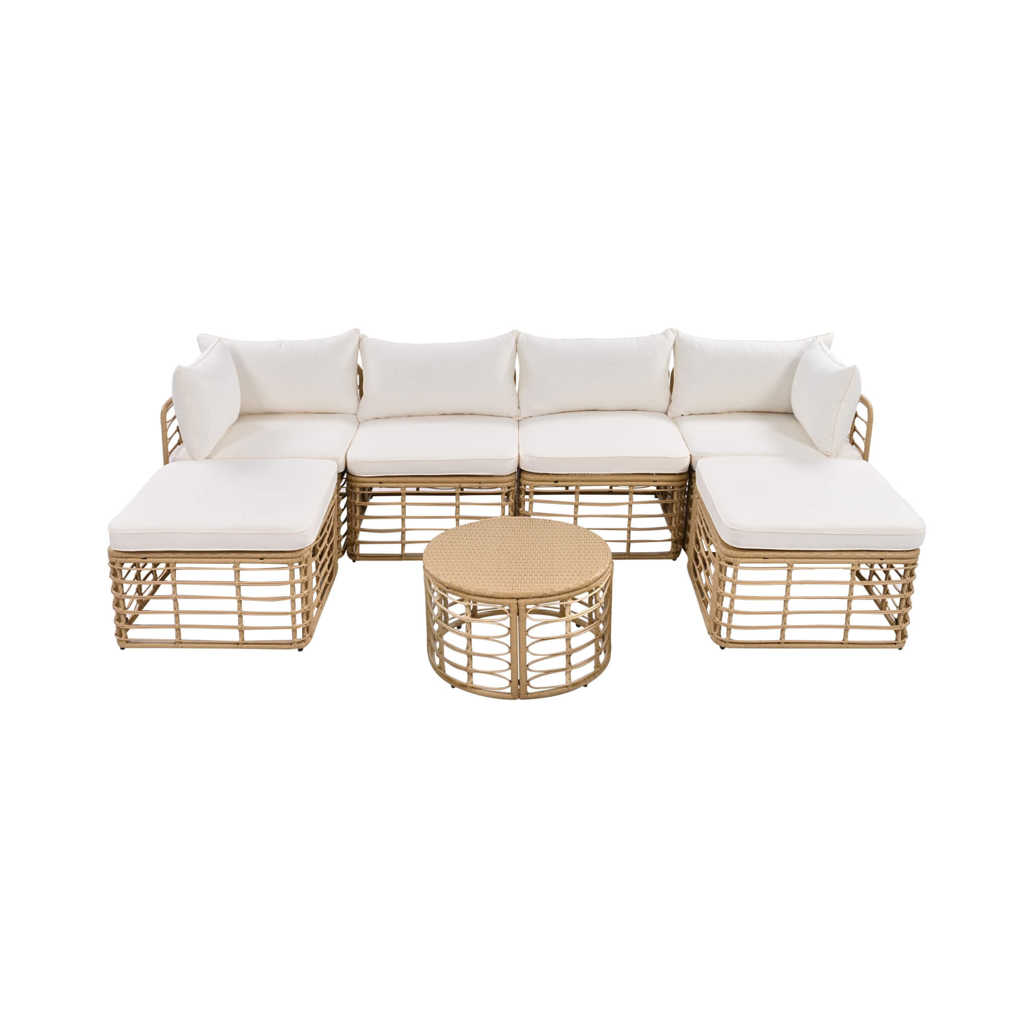 Alora 7-Piece Outdoor All-Weather Rattan Patio Sofa Set With Cushions (SAK47230)