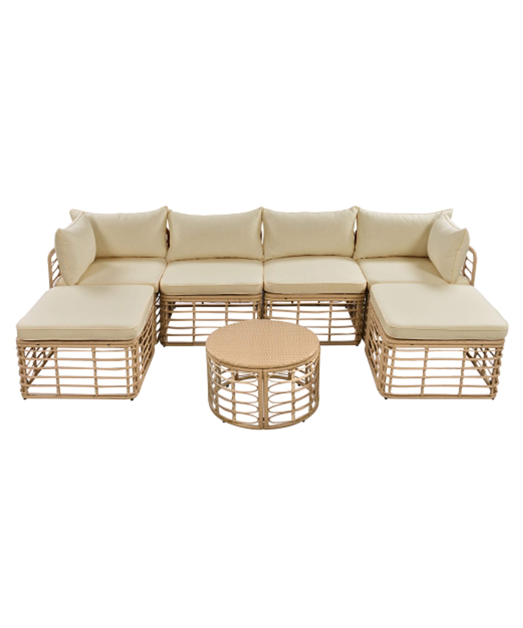 Alora 7-Piece Outdoor All-Weather Rattan Patio Sofa Set With Cushions (SAK47230)
