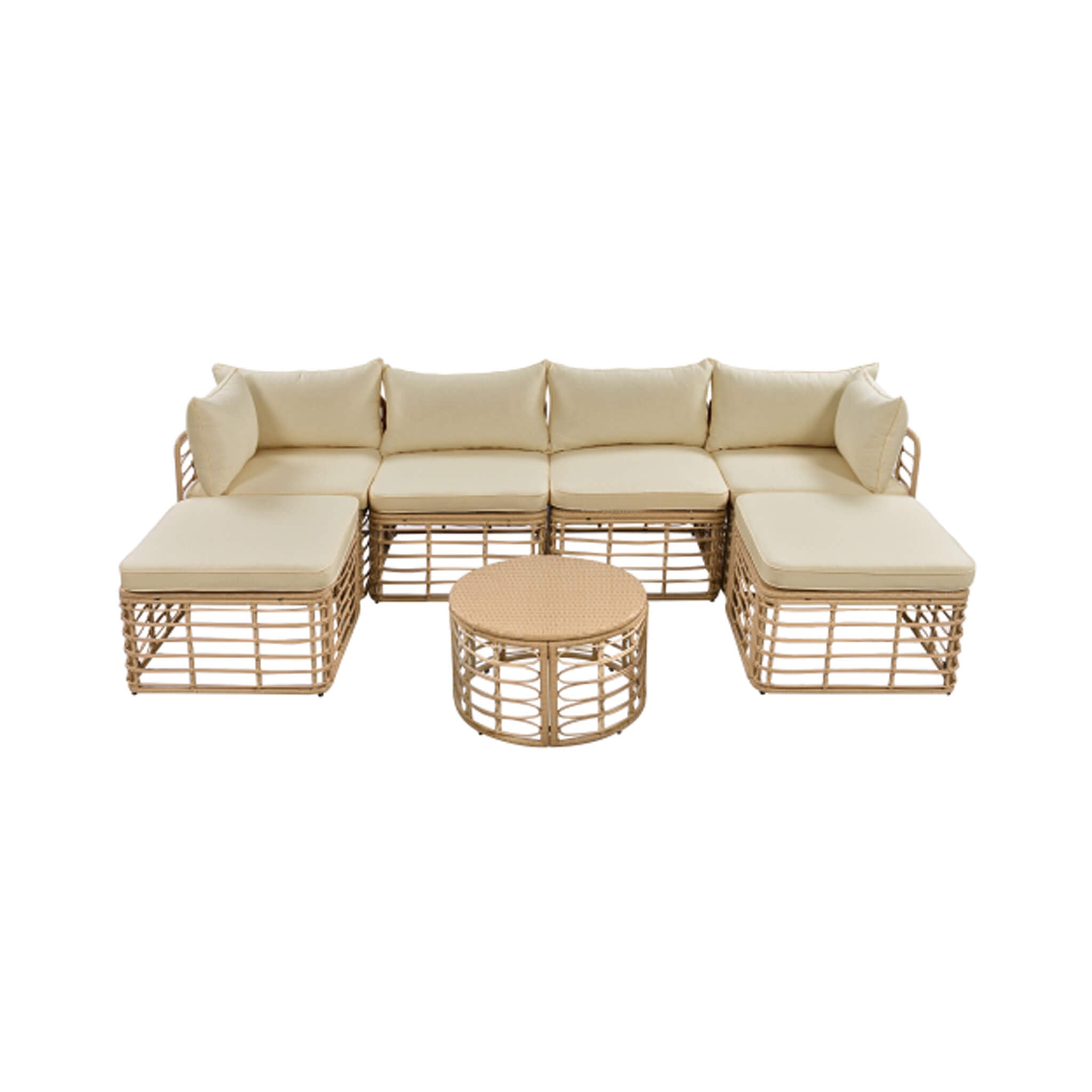 Alora 7-Piece Outdoor All-Weather Rattan Patio Sofa Set With Cushions (SAK47230)