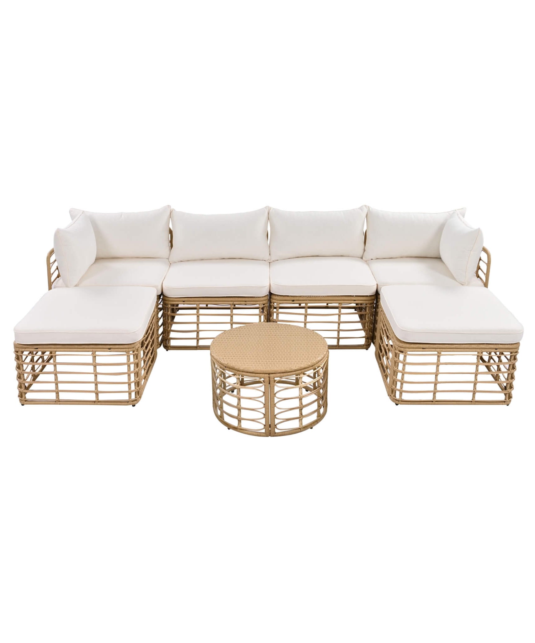 Alora 7-Piece Outdoor All-Weather Rattan Patio Sofa Set With Cushions (SAK47230)