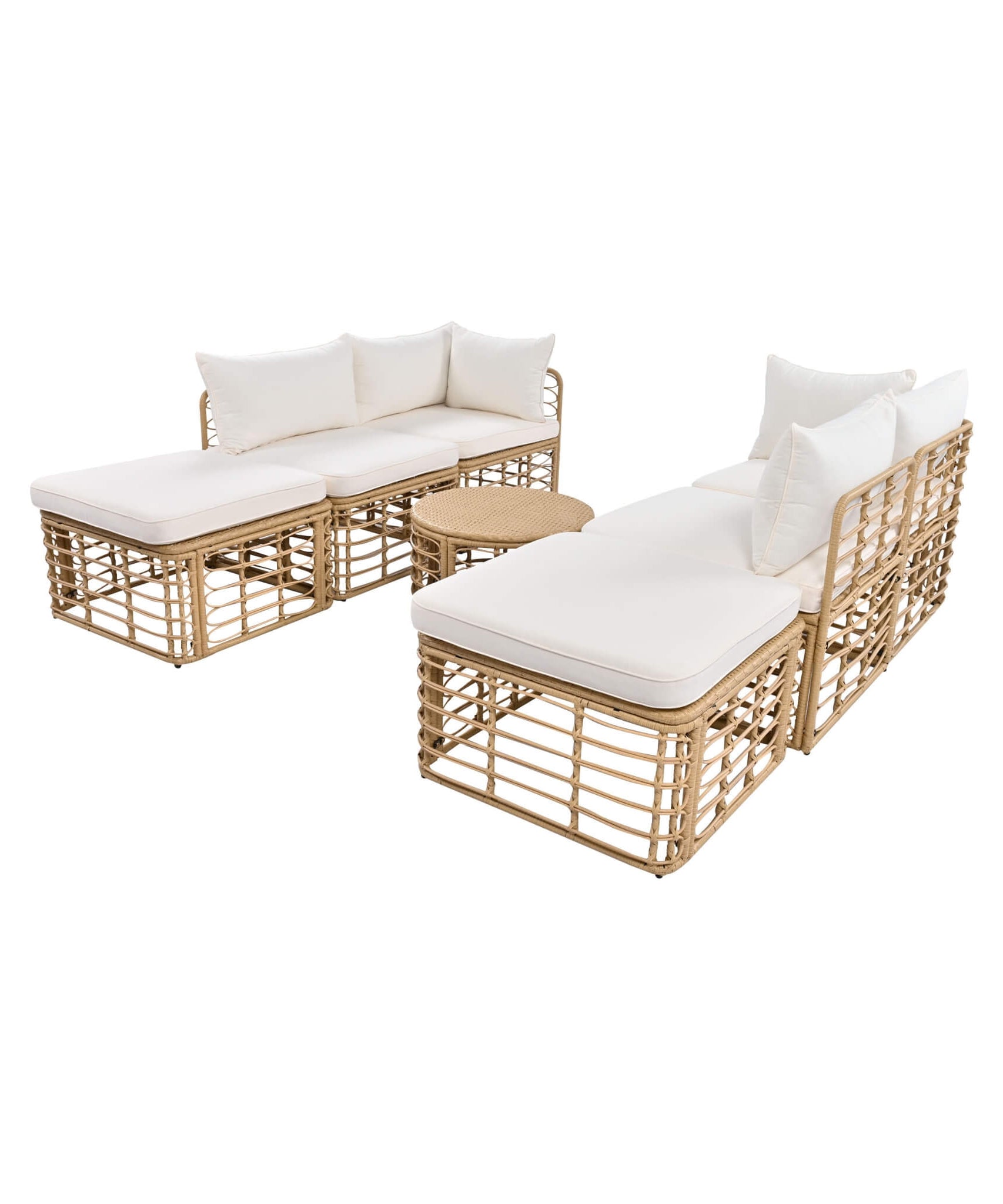 Alora 7-Piece Outdoor All-Weather Rattan Patio Sofa Set With Cushions (SAK47230)