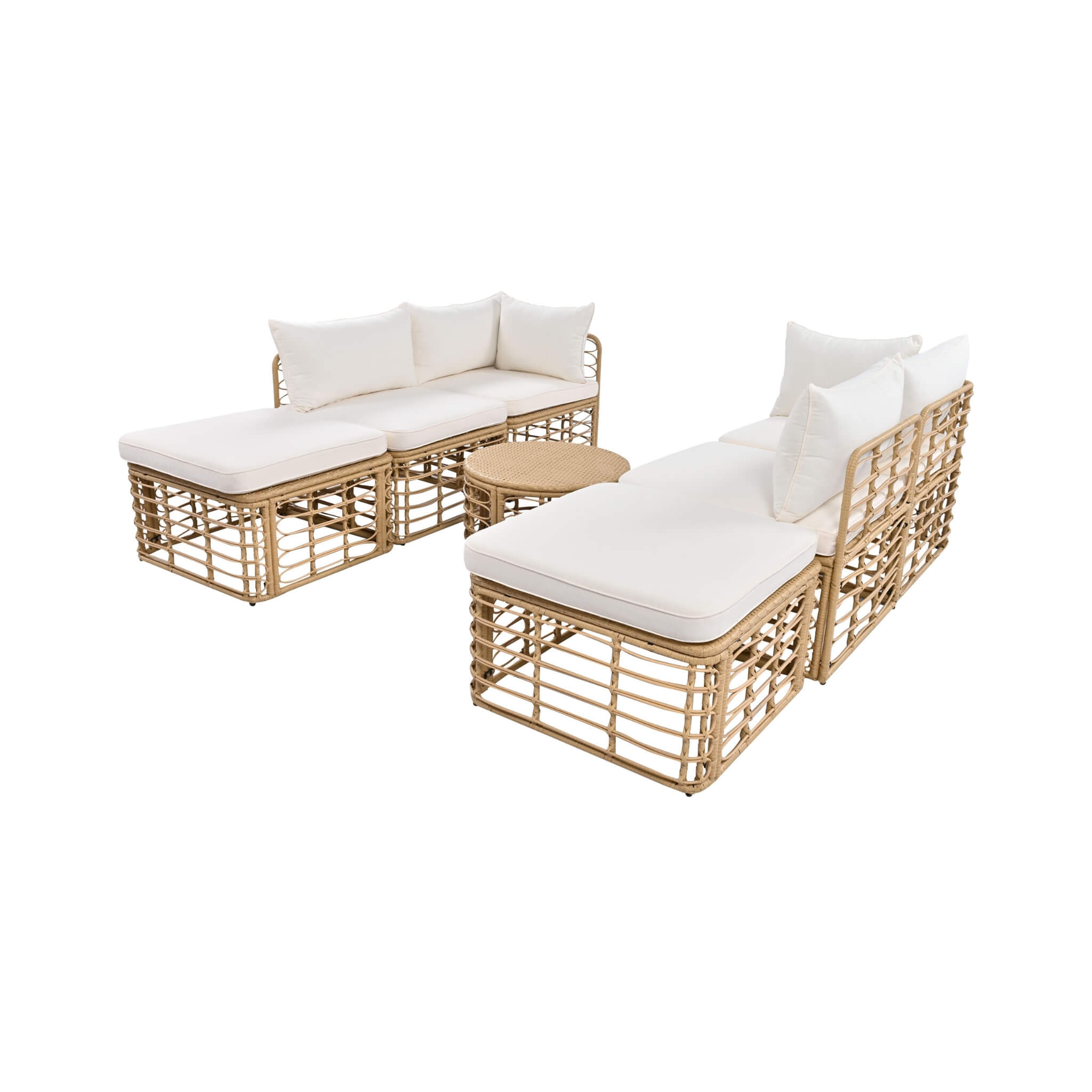 Alora 7-Piece Outdoor All-Weather Rattan Patio Sofa Set With Cushions (SAK47230)