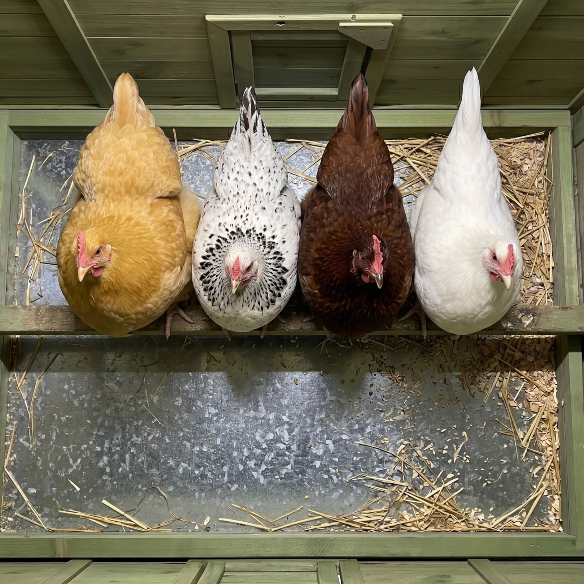 70-Inch Wooden Chicken Coop With Nesting Box, Perch, And Run Doors (SAK74619)