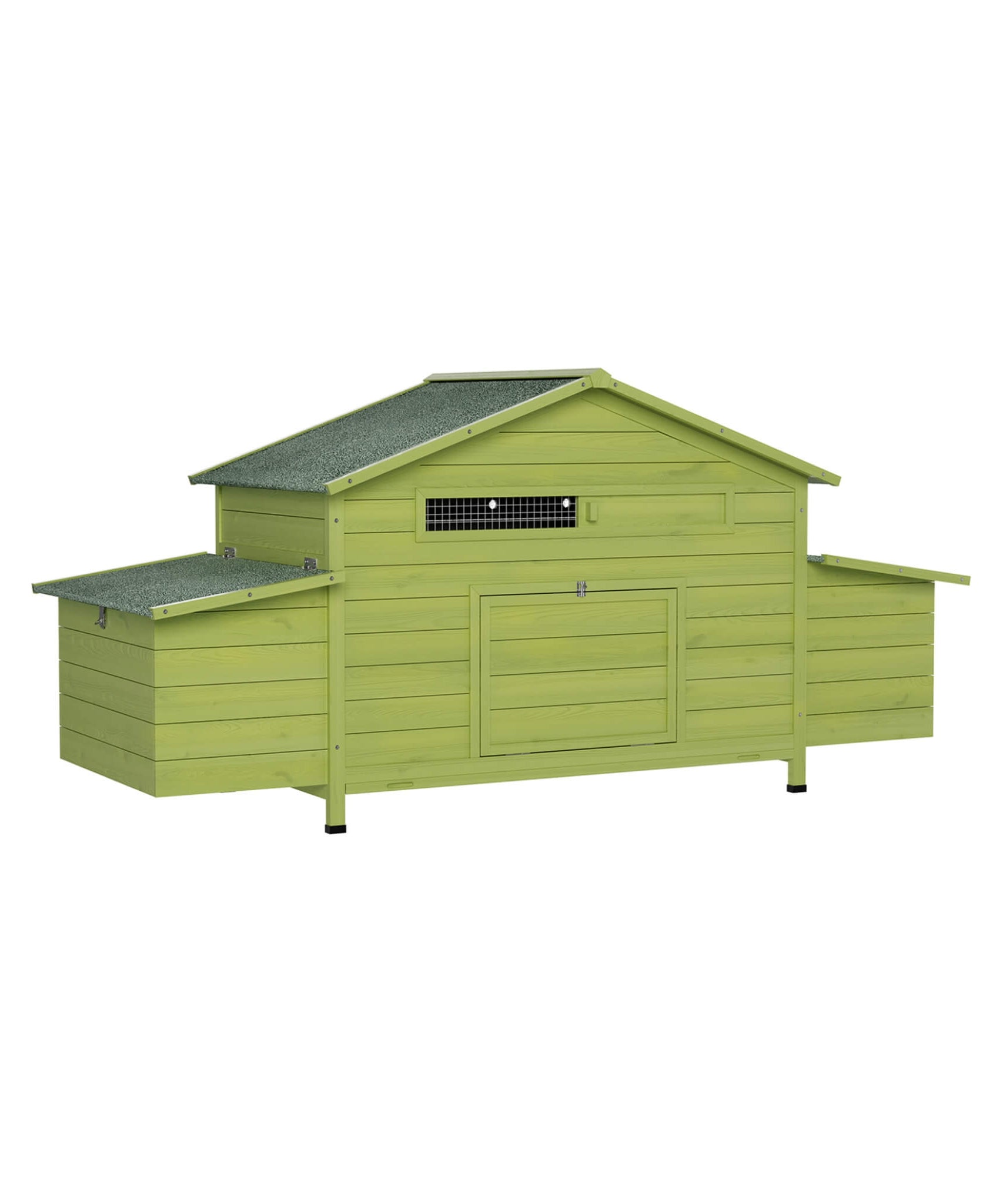 70-Inch Wooden Chicken Coop With Nesting Box, Perch, And Run Doors (SAK74619)