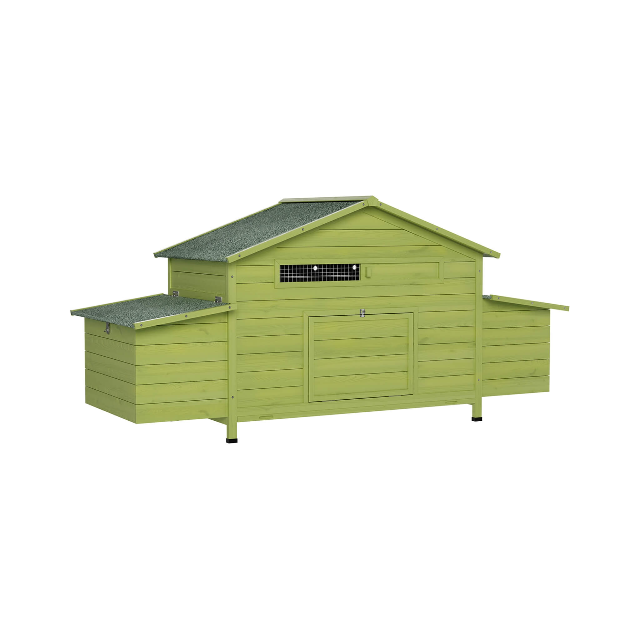 70-Inch Wooden Chicken Coop With Nesting Box, Perch, And Run Doors (SAK74619)